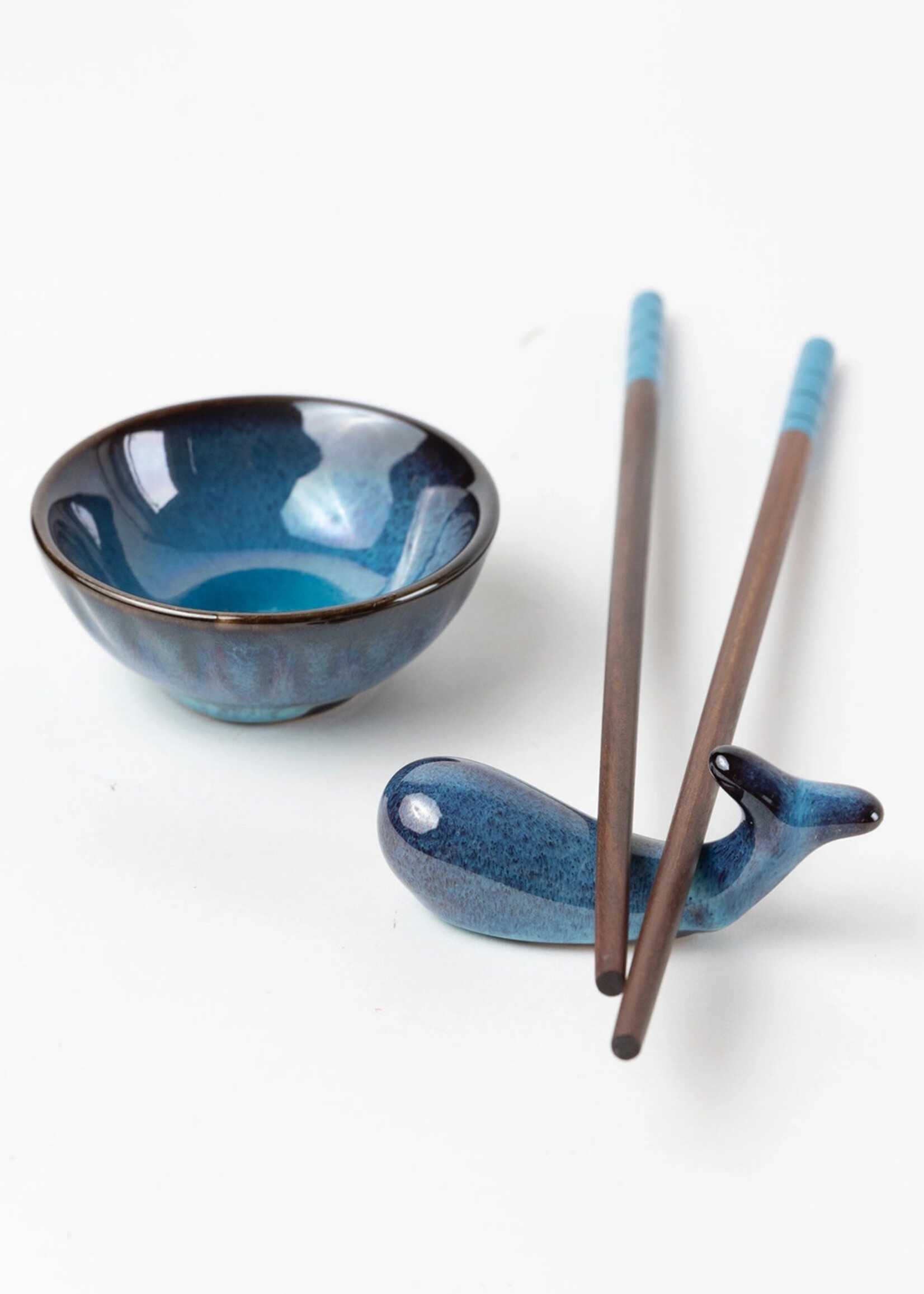 Ten Thousand Villages Blue Whale Sushi Set