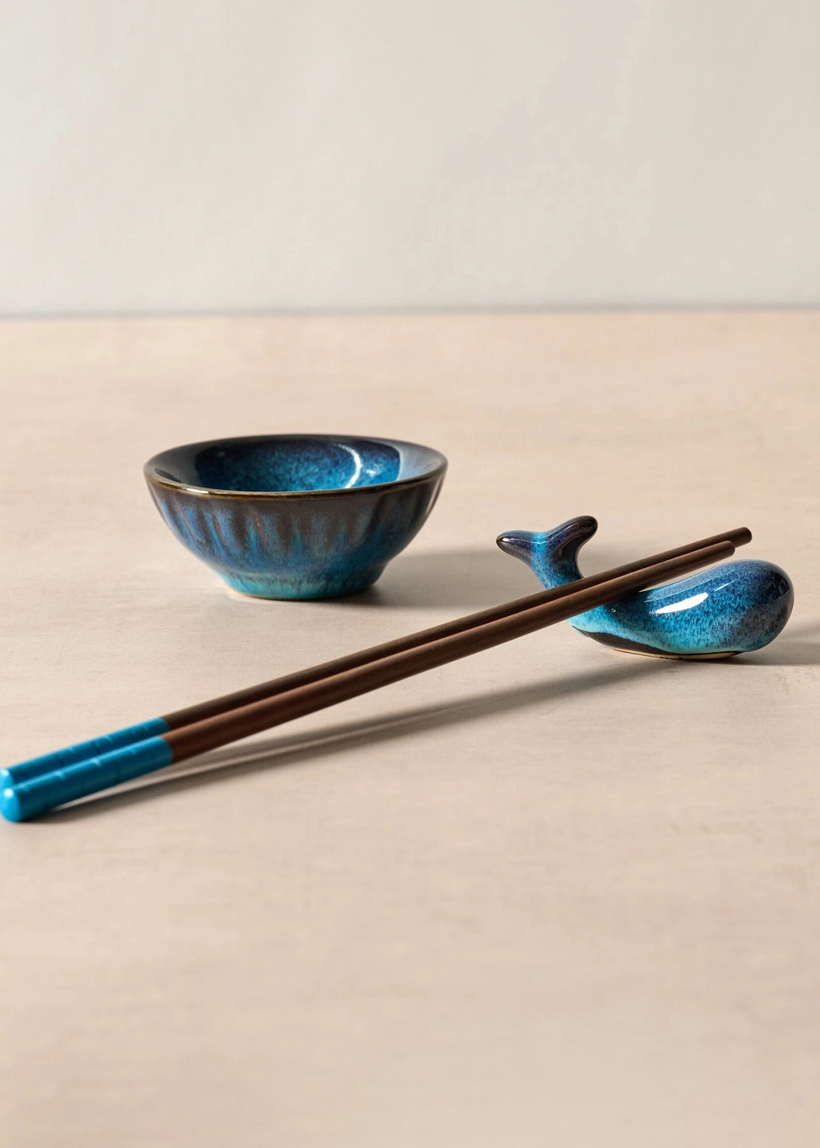 Ten Thousand Villages Blue Whale Sushi Set