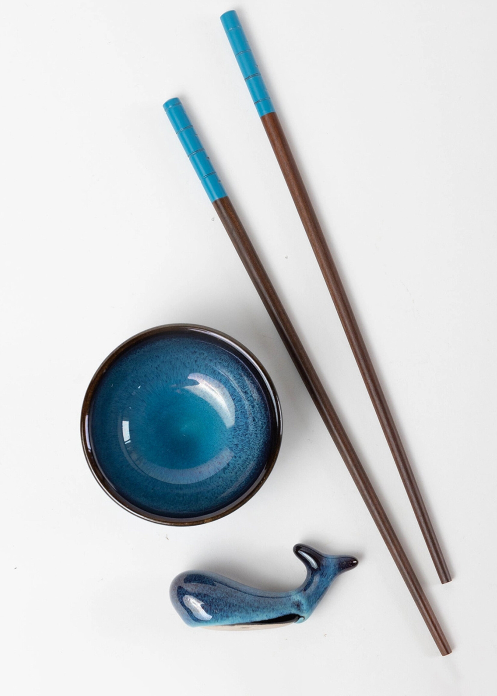 Ten Thousand Villages Blue Whale Sushi Set