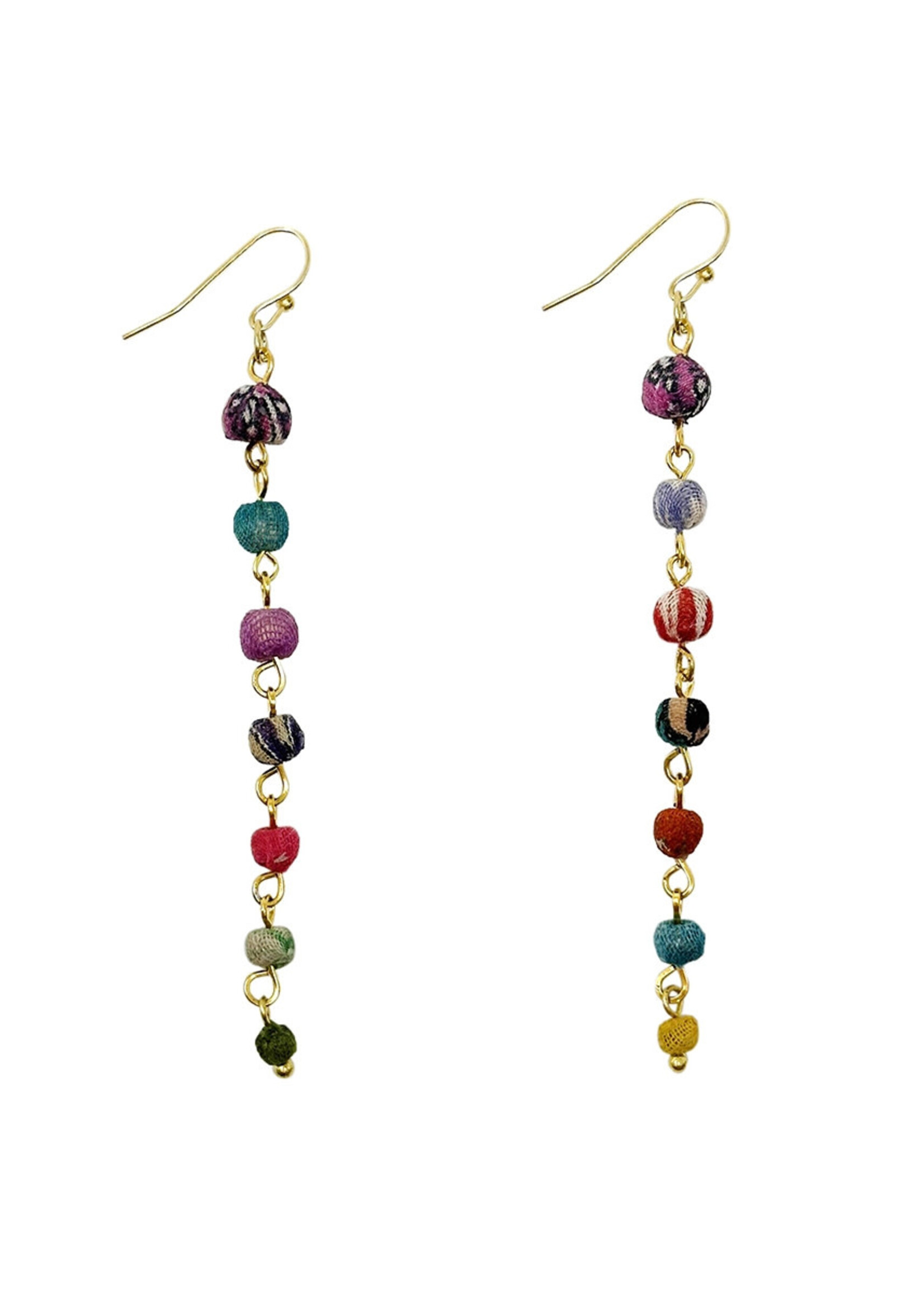 WorldFinds Kantha Milieu Linear Earrings