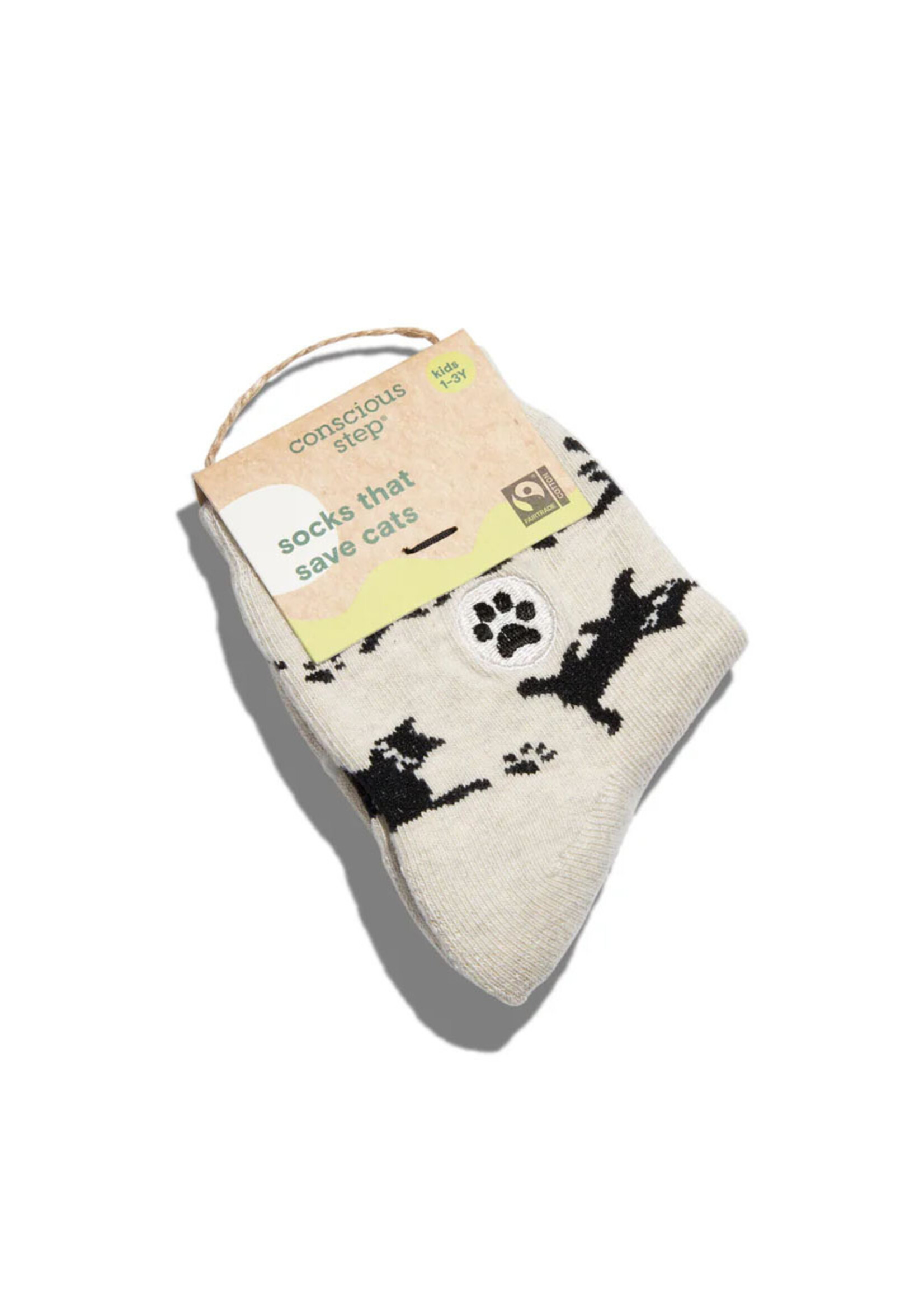 Conscious Step Kids Black Cat Socks that Save Cats - Toddler