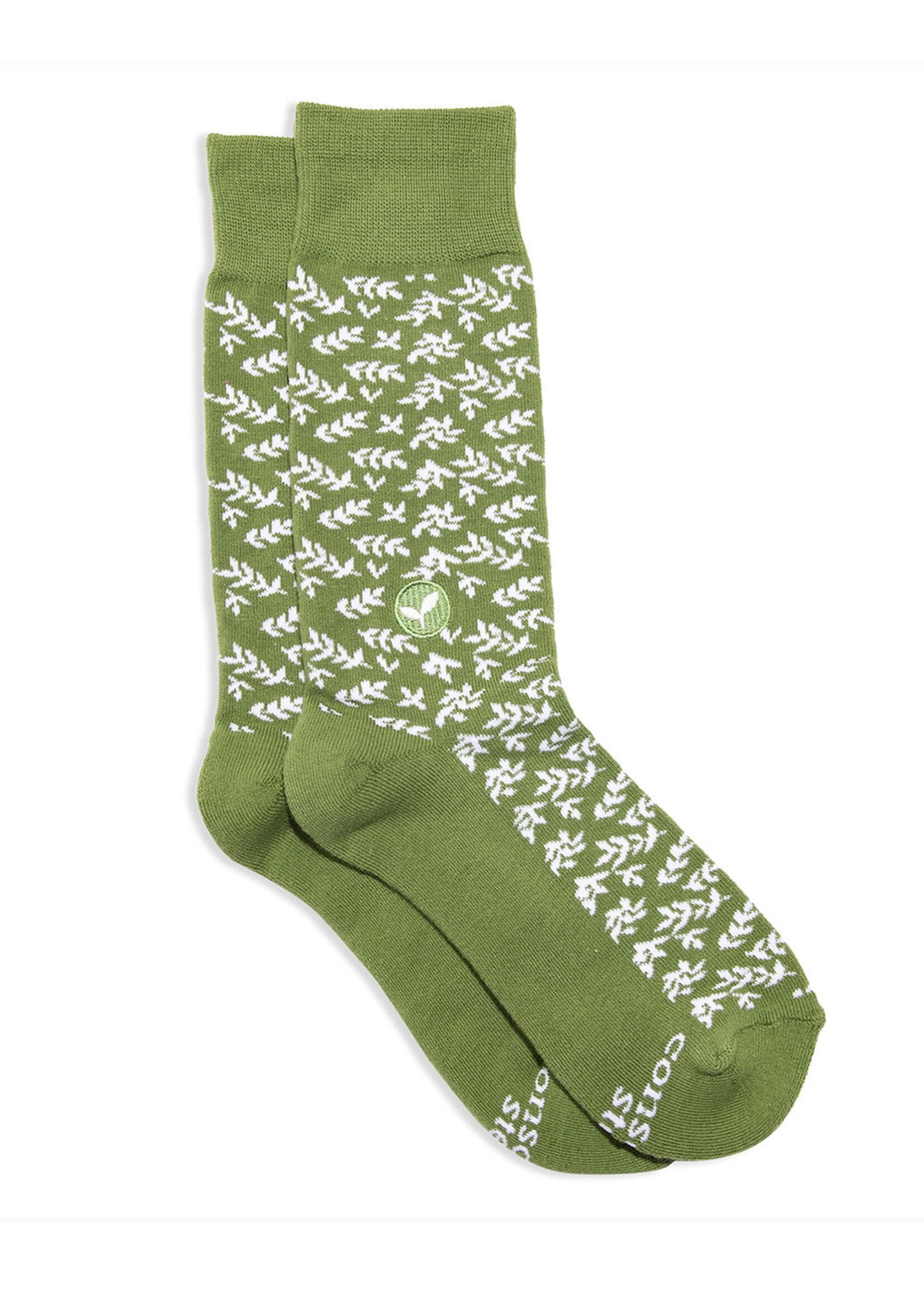 Conscious Step Men's Leafy Socks that Plant Trees - Green