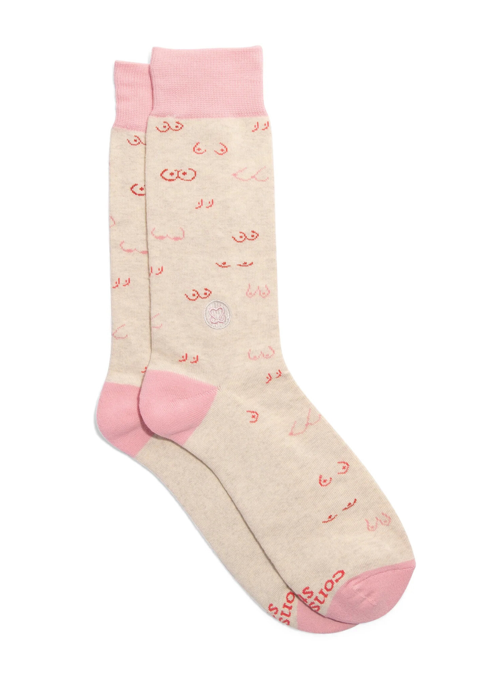 Conscious Step Men's Boob Socks that Support Self Checks