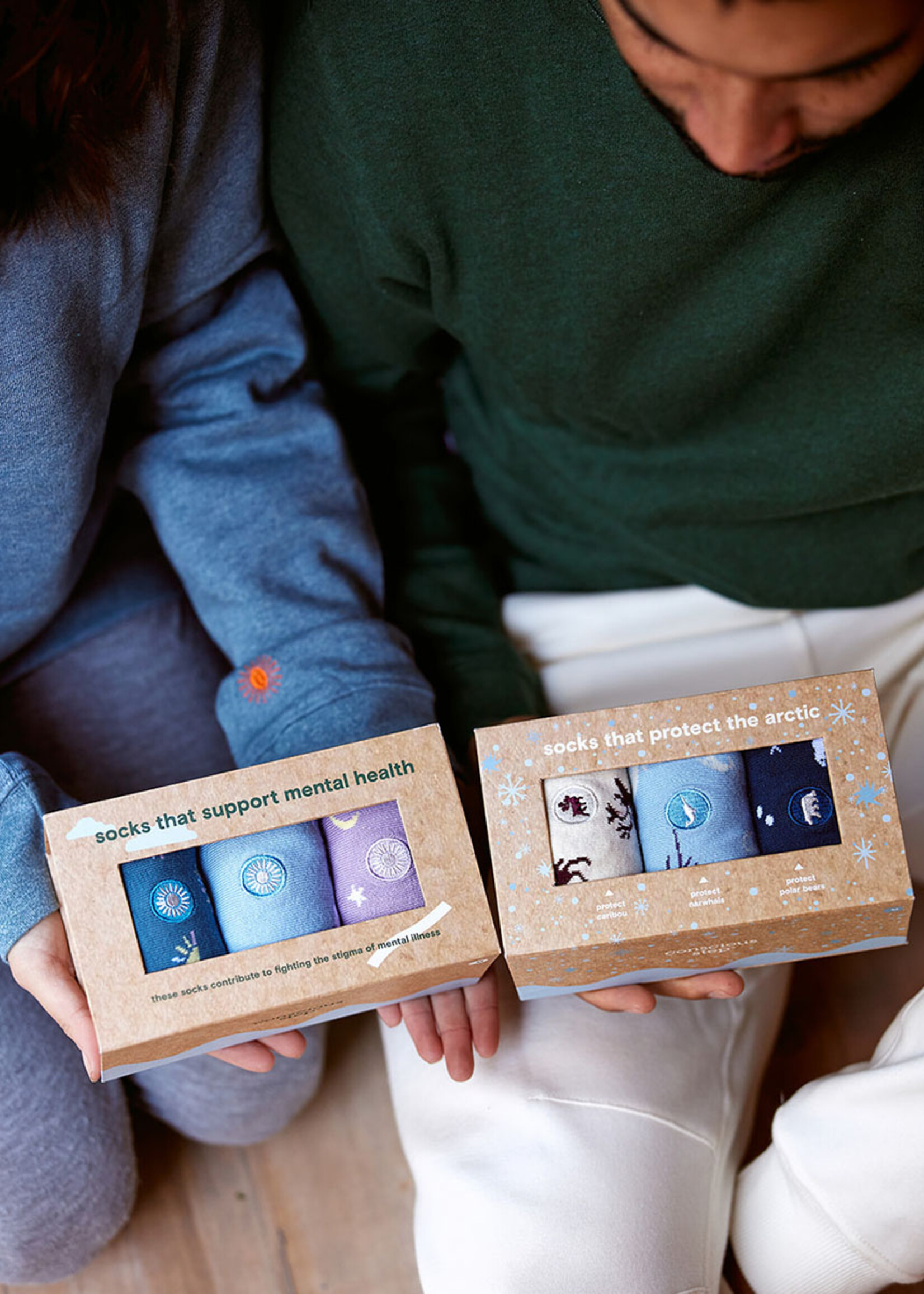 Conscious Step Men's Sock Box that Supports Mental Health