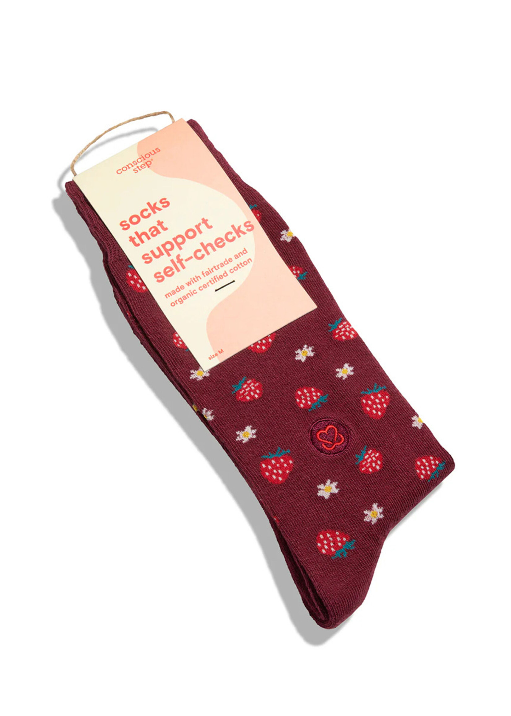 Conscious Step Women's Strawberry Socks - Support Self-Checks