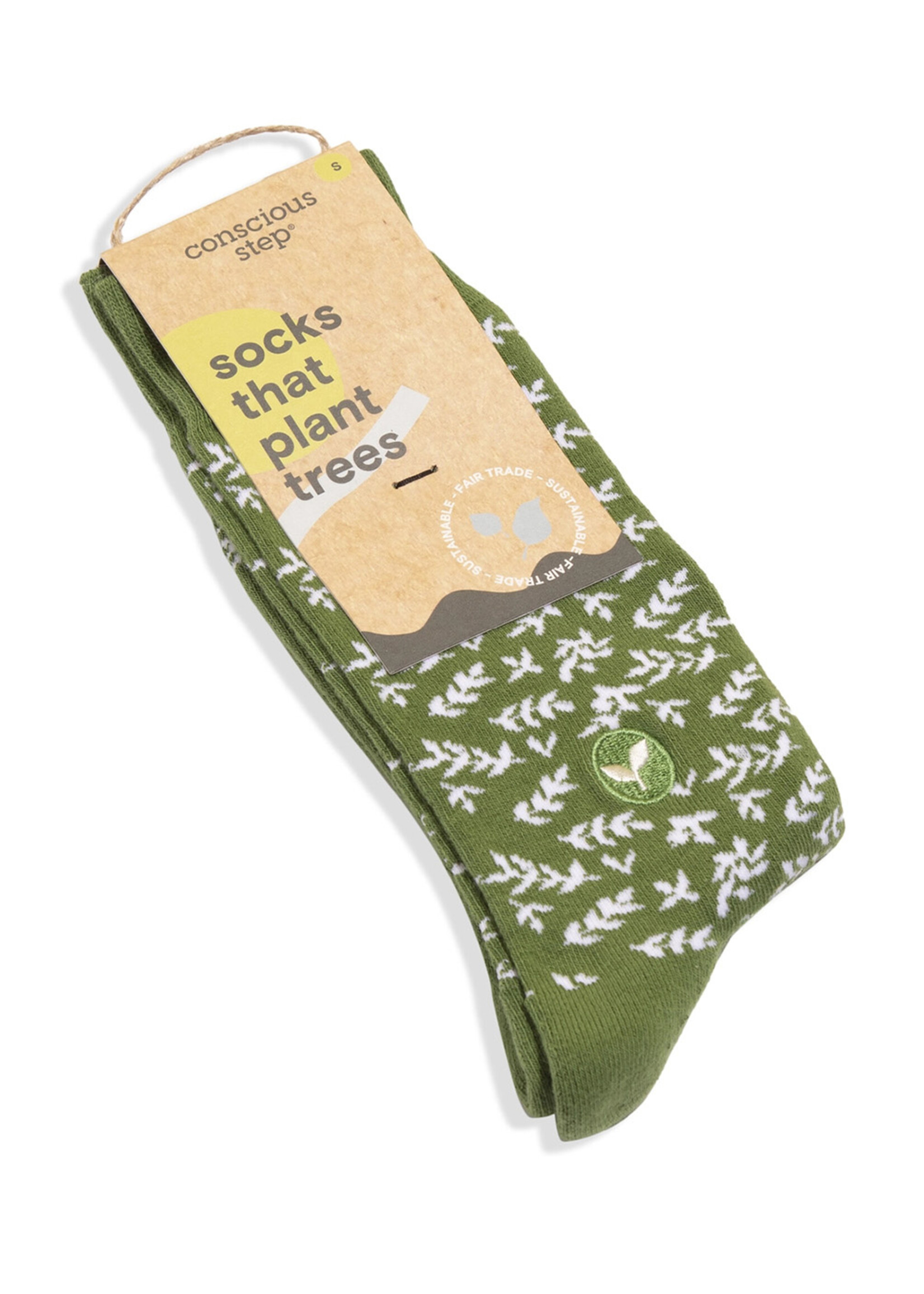 Conscious Step Men's Leafy Socks that Plant Trees - Green