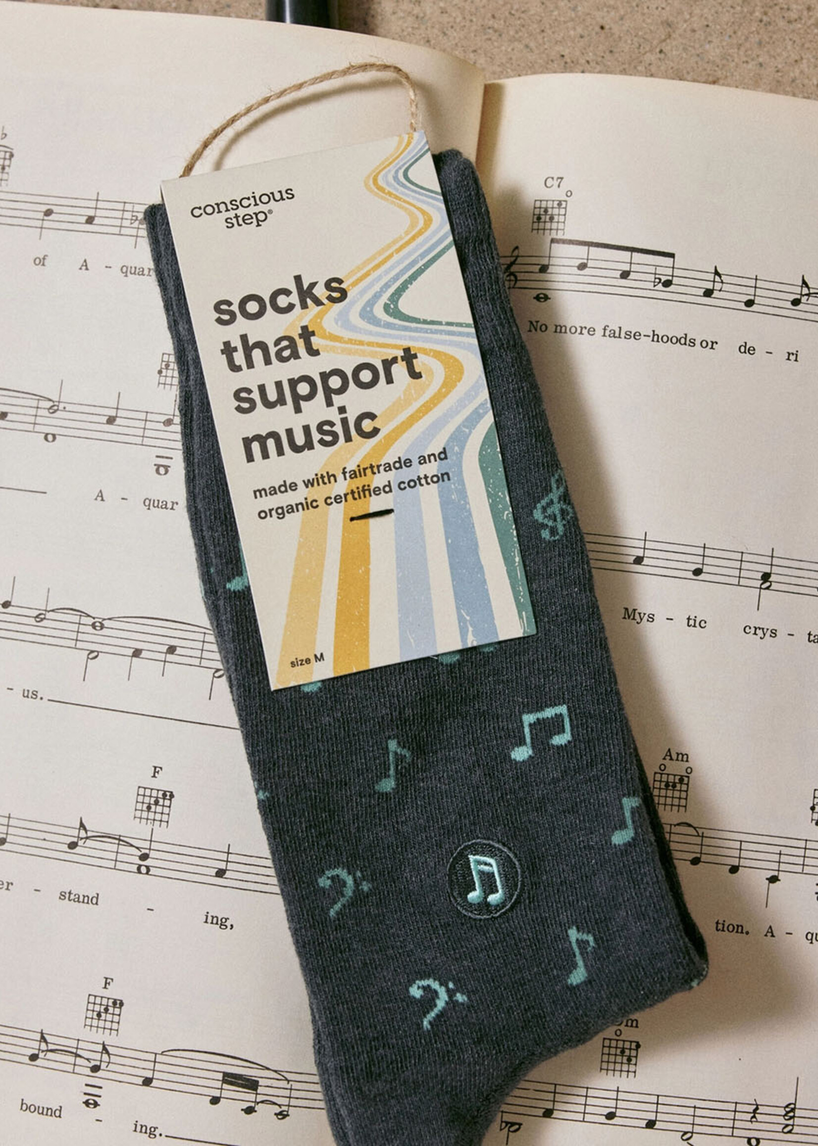Conscious Step Men's Music Note Socks