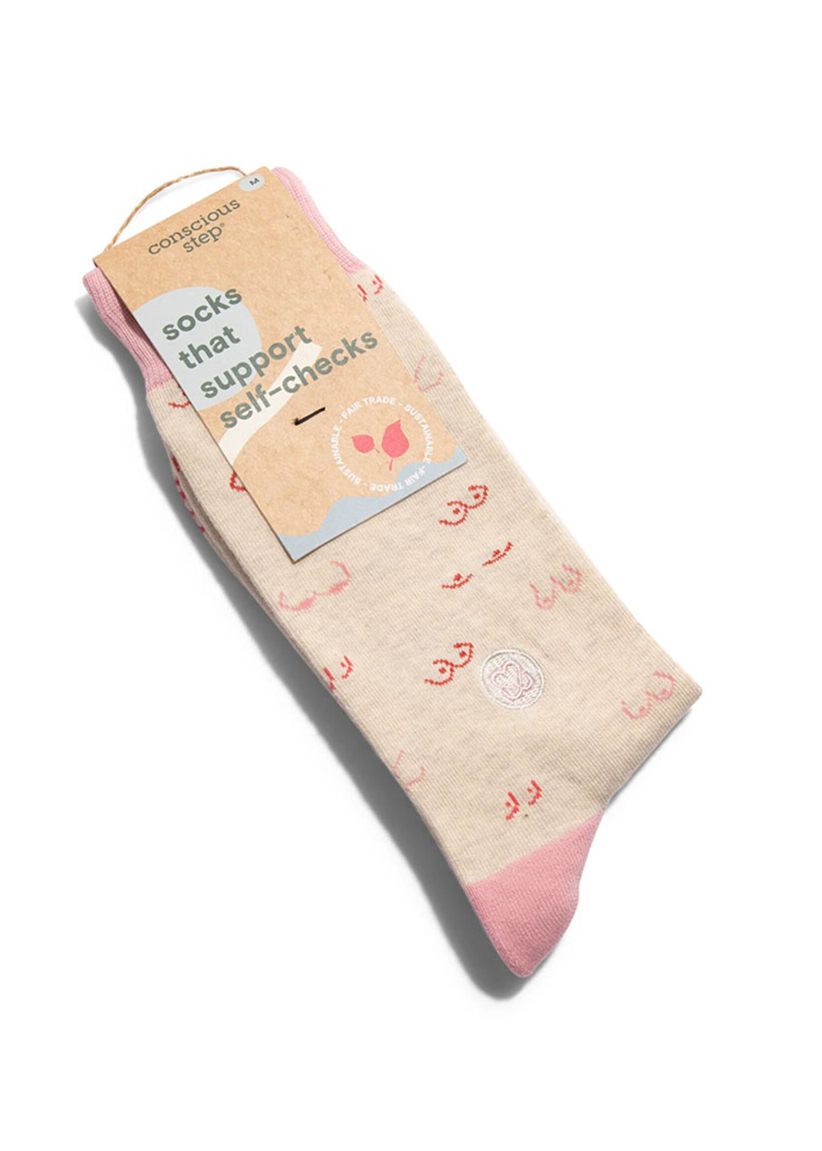 Conscious Step Men's Boob Socks that Support Self Checks
