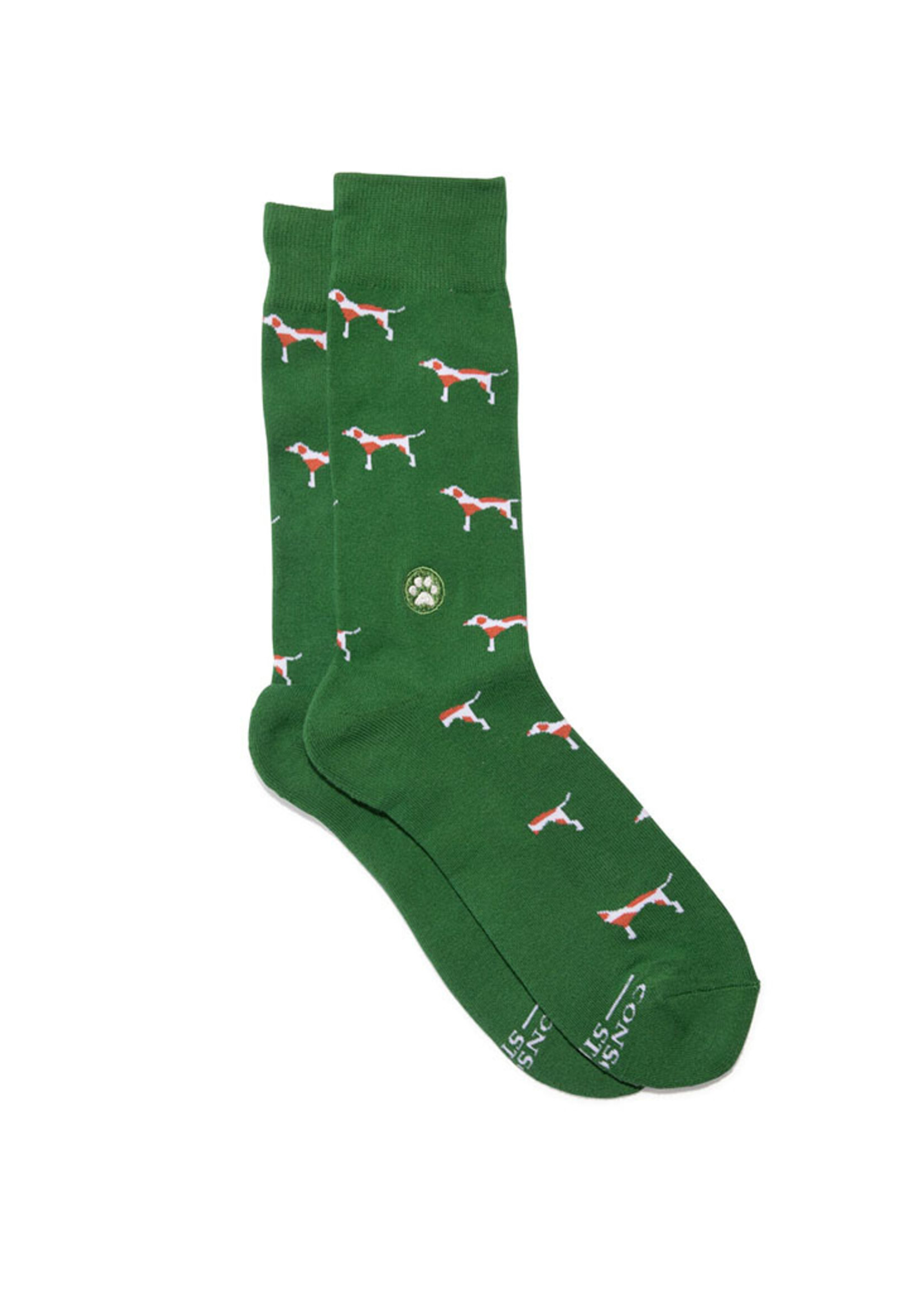 Conscious Step Women's Spotted Dog Socks - Green
