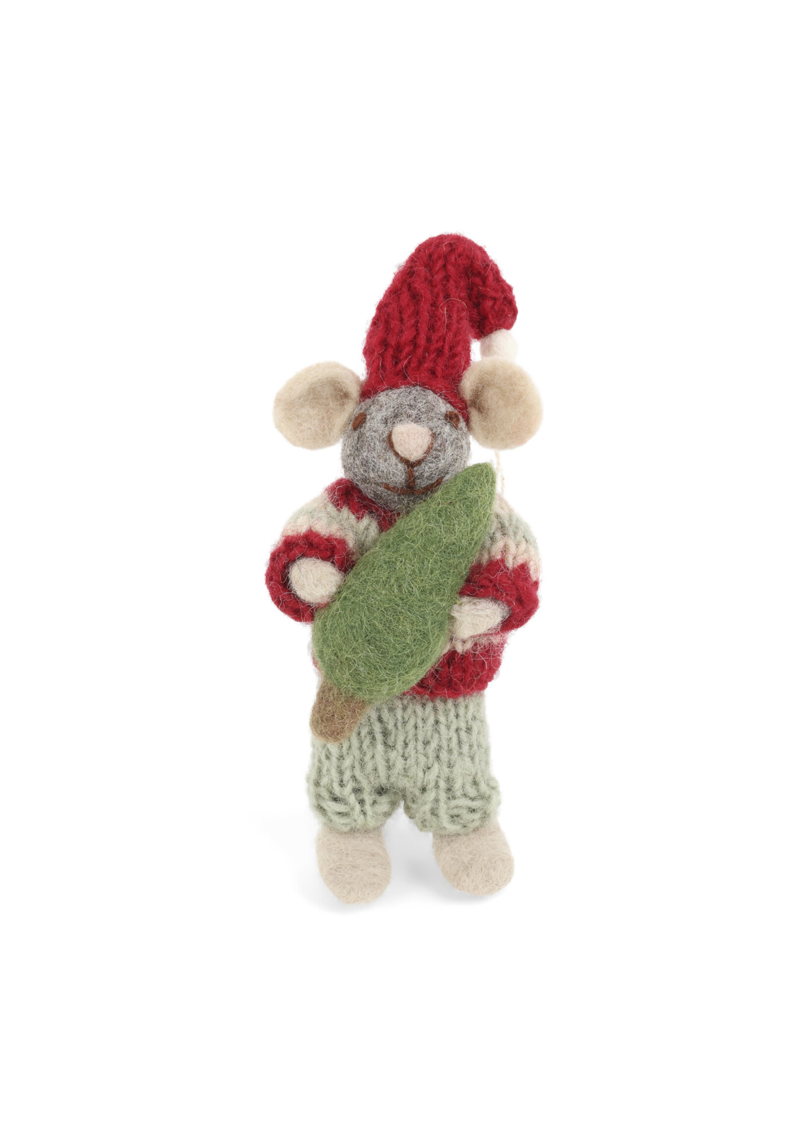 Gry and Sif Felt Grey Mouse Ornament - Tree