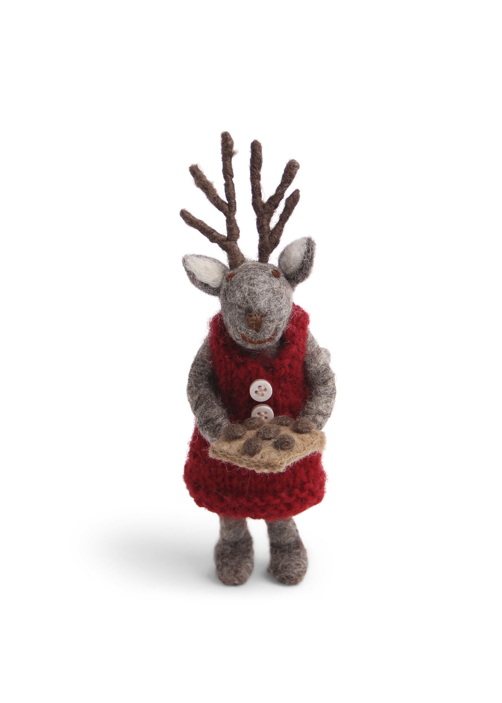 Gry and Sif Felt Grey Deer Ornament - Baking Tray