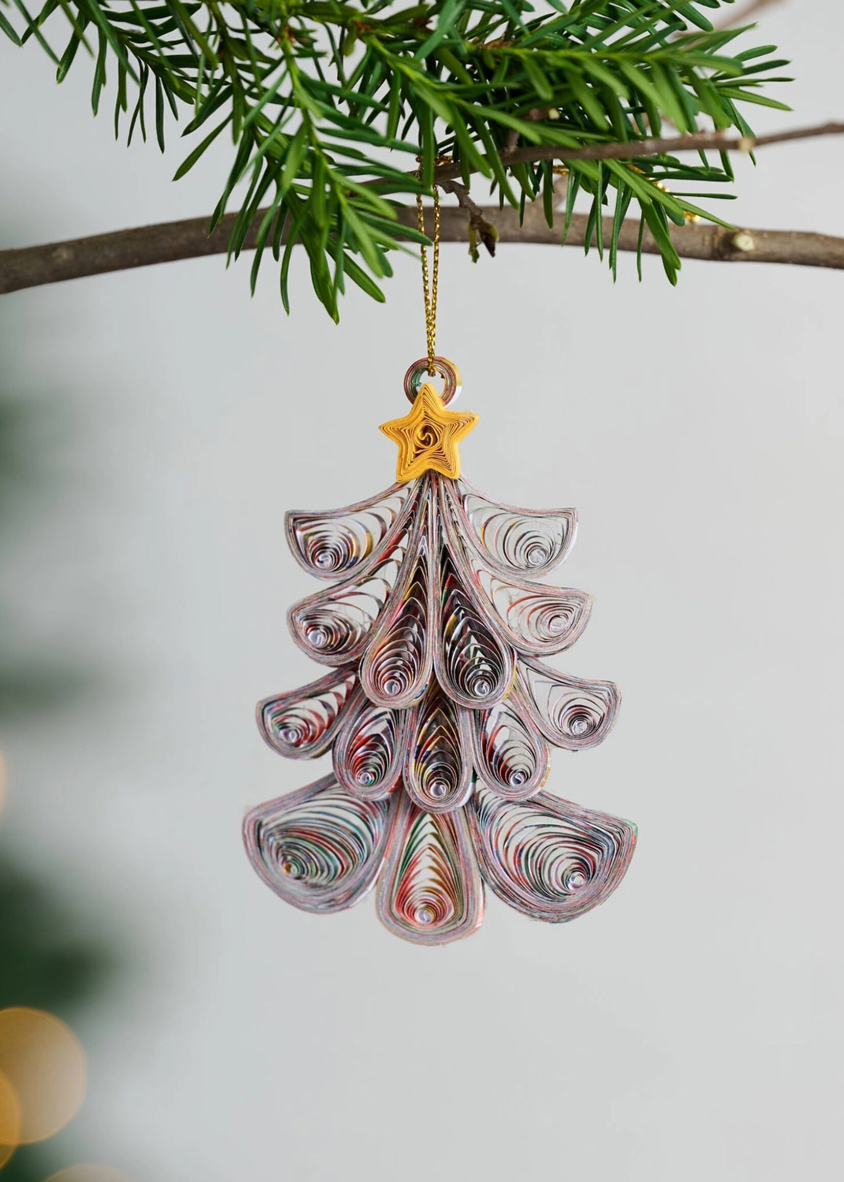 Ten Thousand Villages Quilled Fancy Tree Ornament