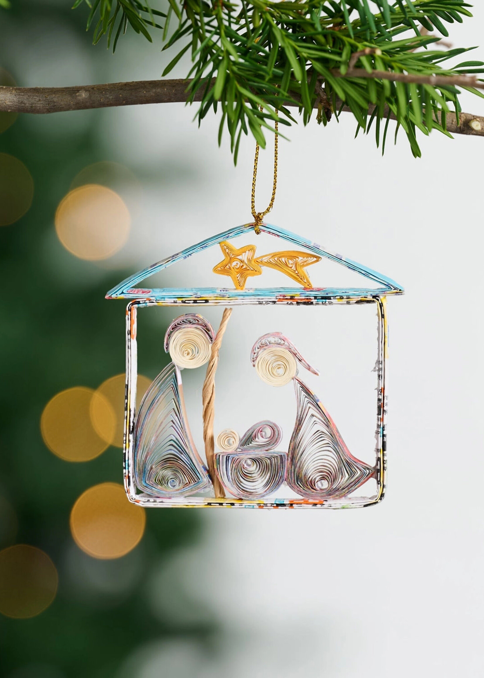Ten Thousand Villages Quilled Nativity Ornament