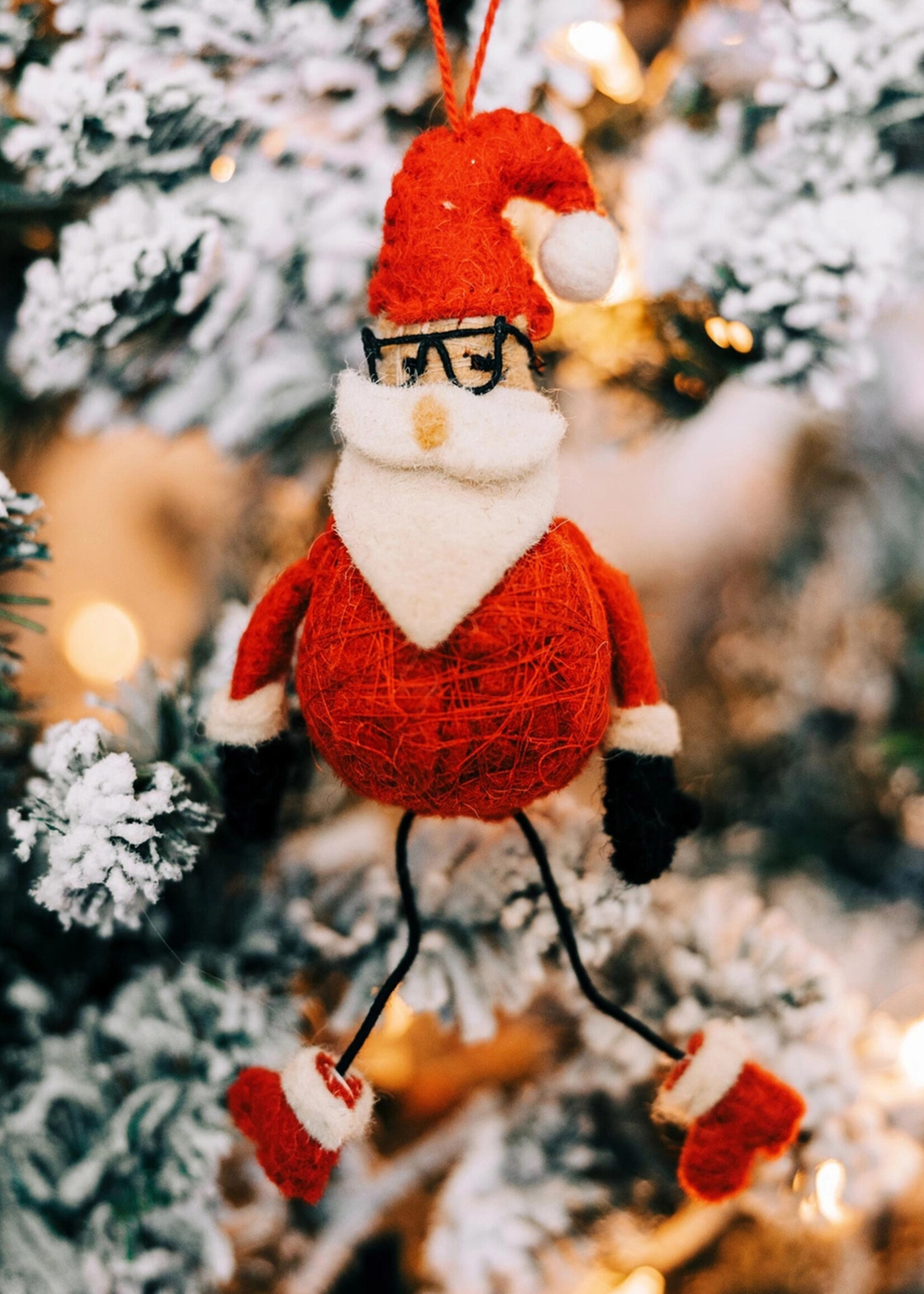 Ten Thousand Villages FINAL SALE - Bendy Santa Ornament