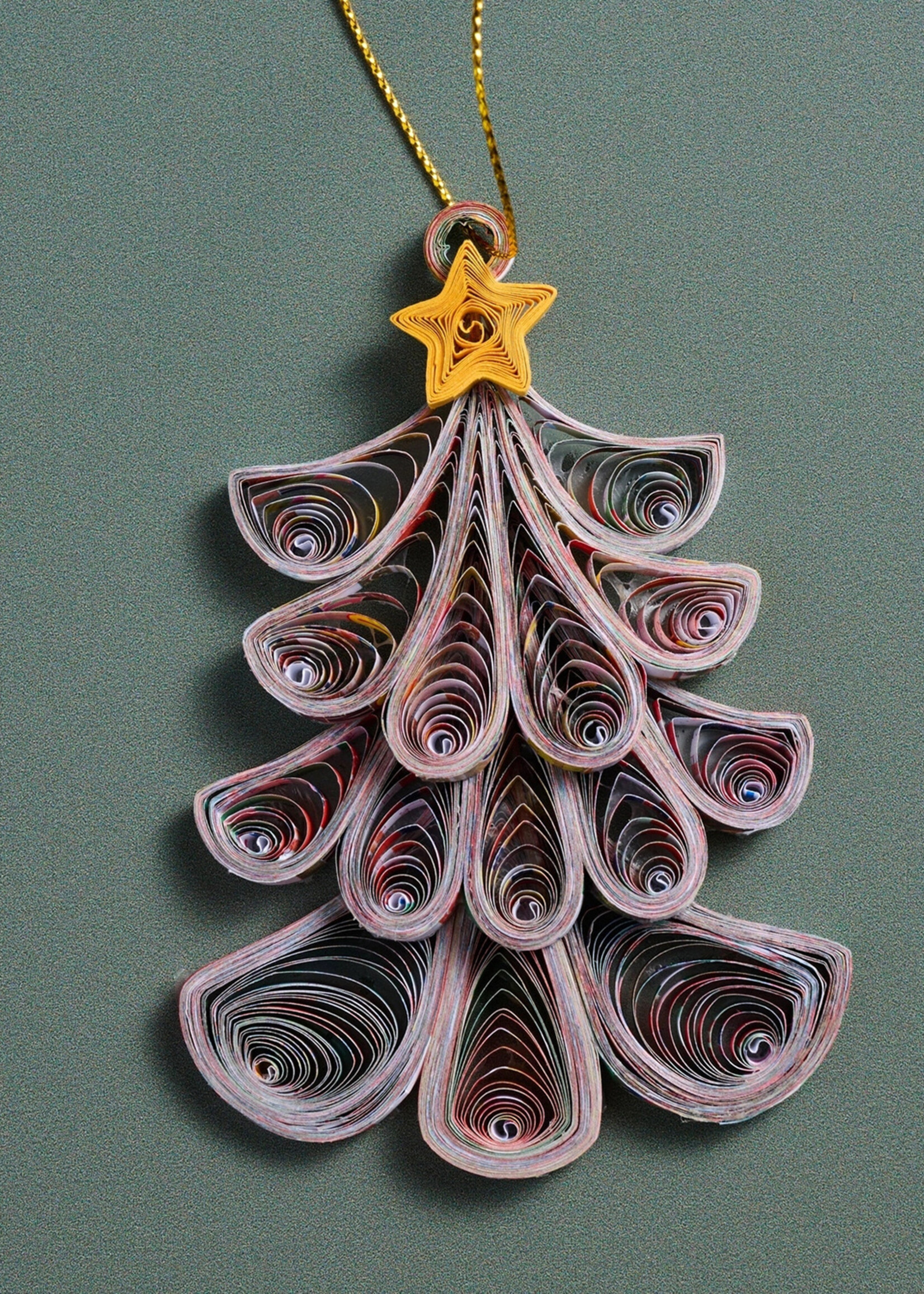 Ten Thousand Villages Quilled Fancy Tree Ornament