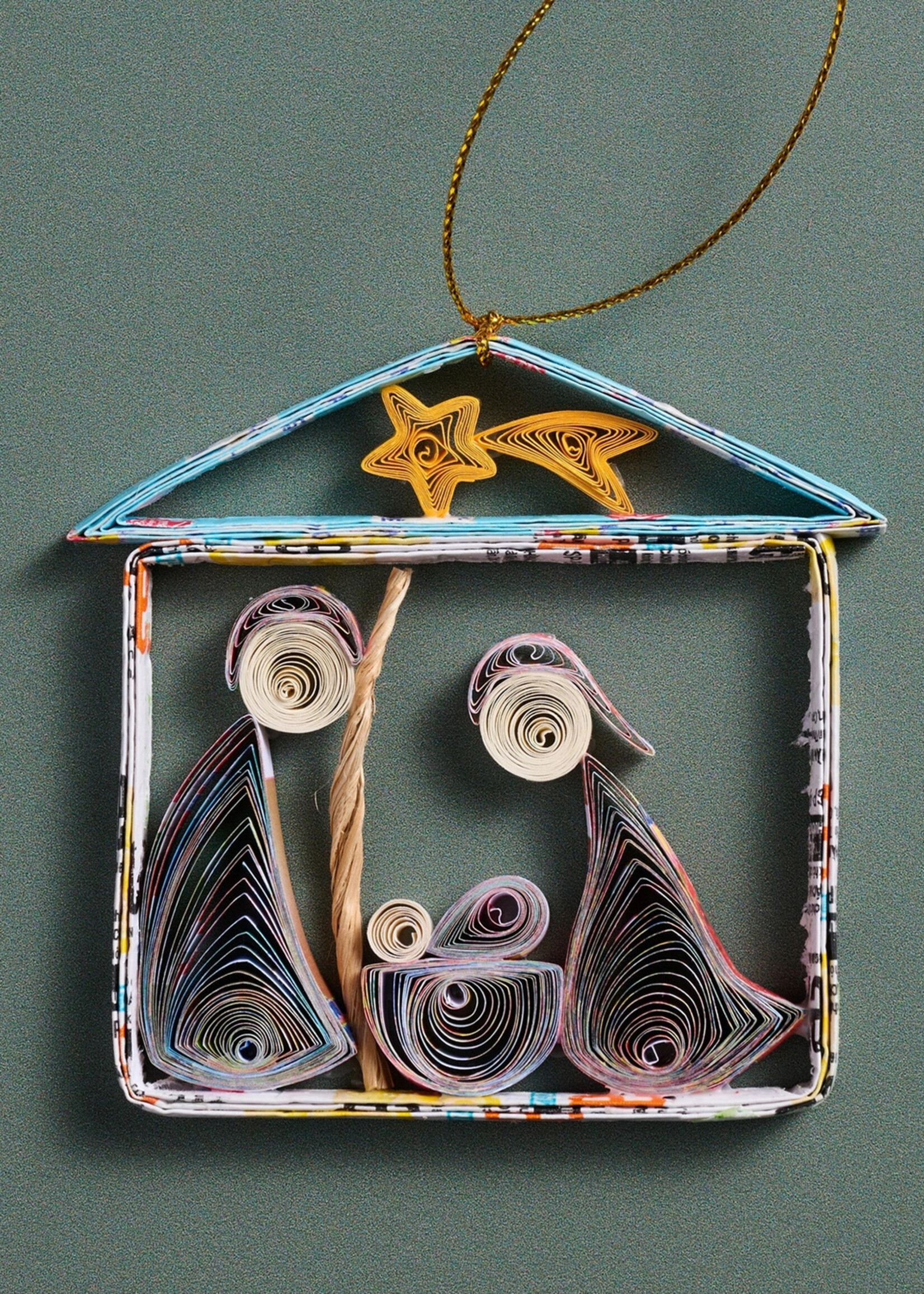 Ten Thousand Villages Quilled Nativity Ornament