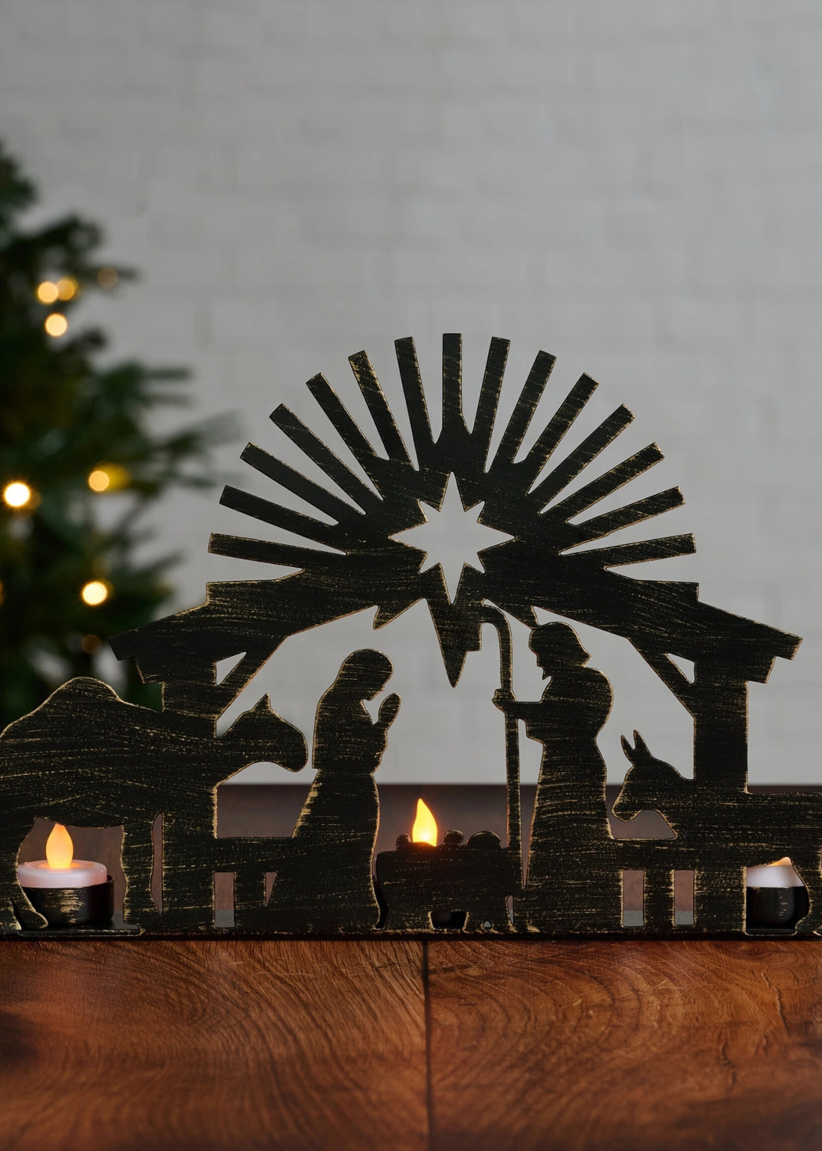 Ten Thousand Villages Iron Candleholder Nativity