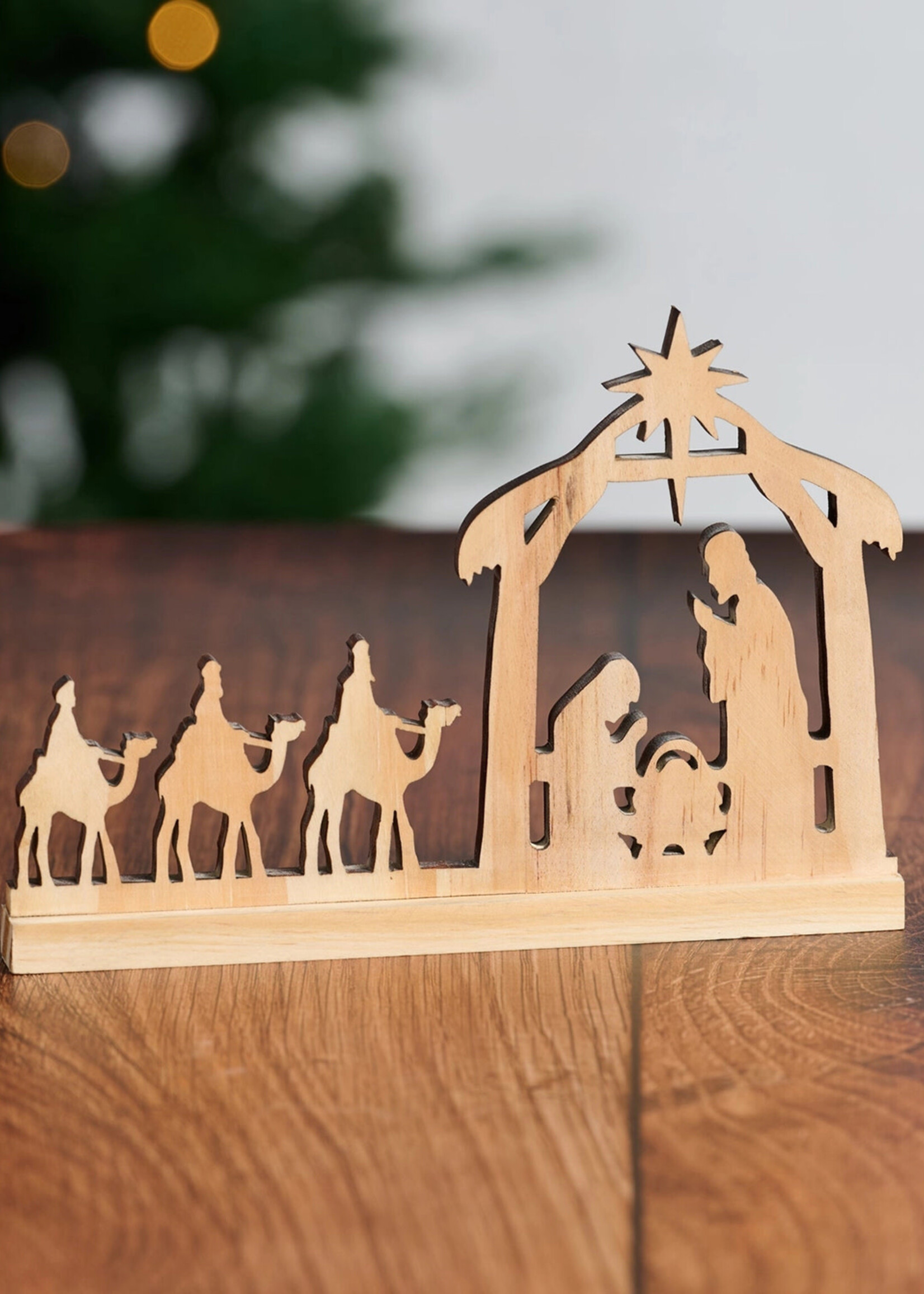 Ten Thousand Villages Pine Wood Cutout Nativity
