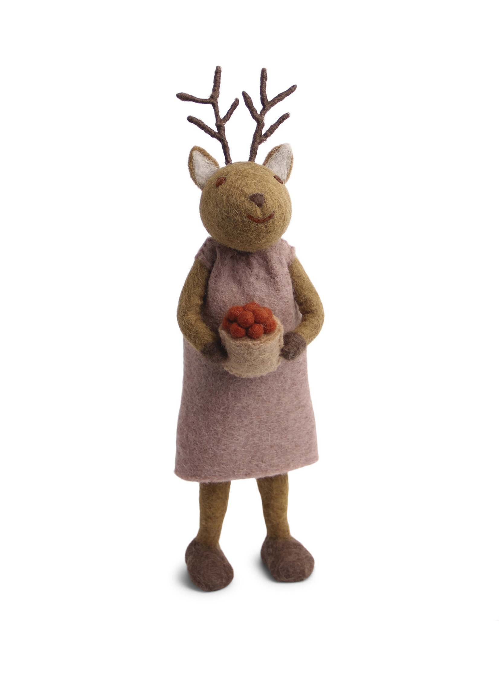 Gry and Sif Large Brown Girly Deer with Berries