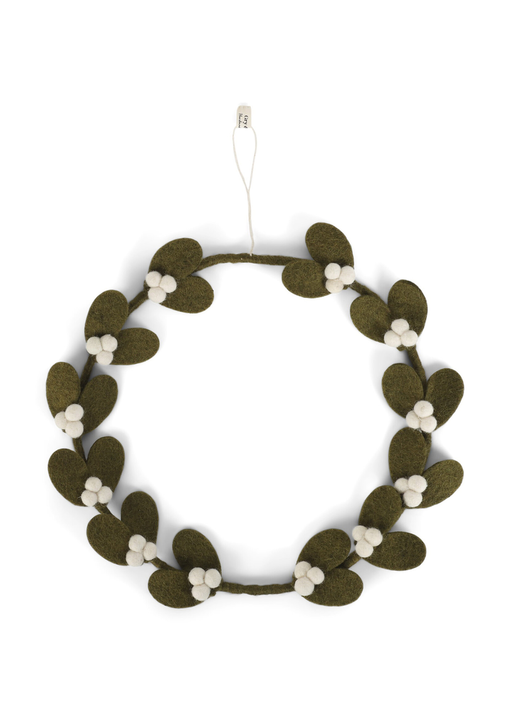 Gry and Sif Felt Wreath - Mistletoe Dark Green