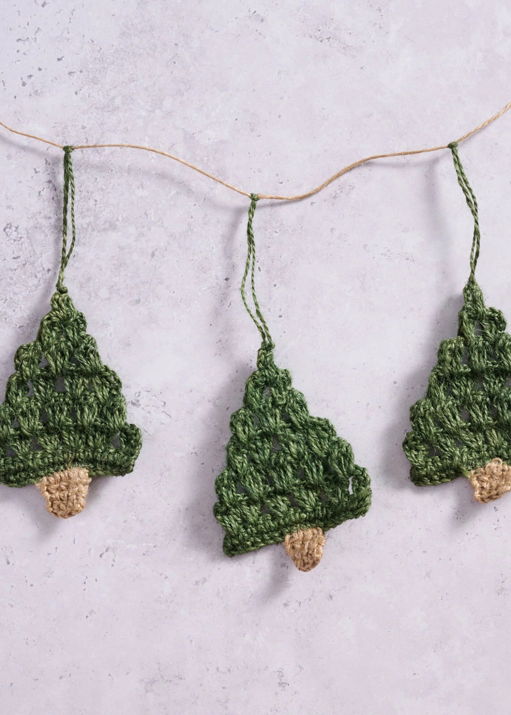 Ten Thousand Villages Crochet Christmas Tree Garland - 53" Long