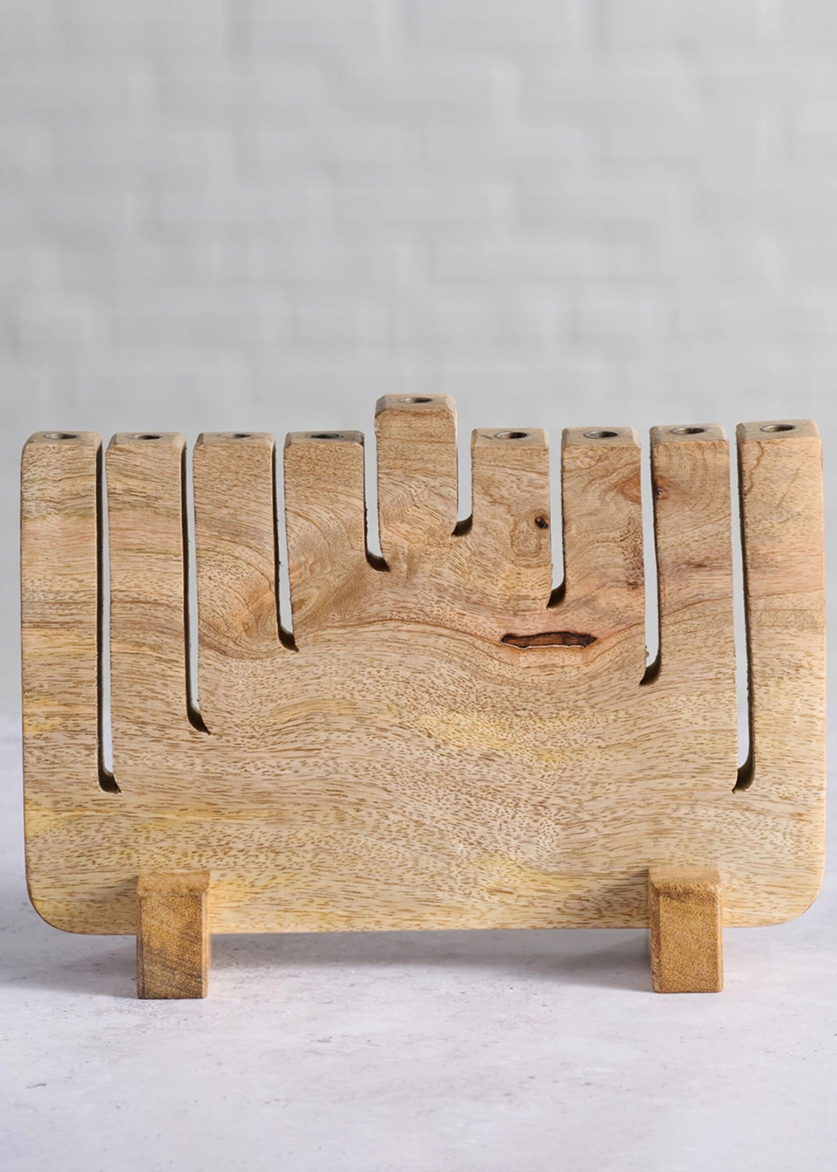 Ten Thousand Villages FINAL SALE - Modern Mango Wood Menorah