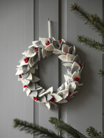Gry and Sif Felt Wreath - White and Grey with Berries