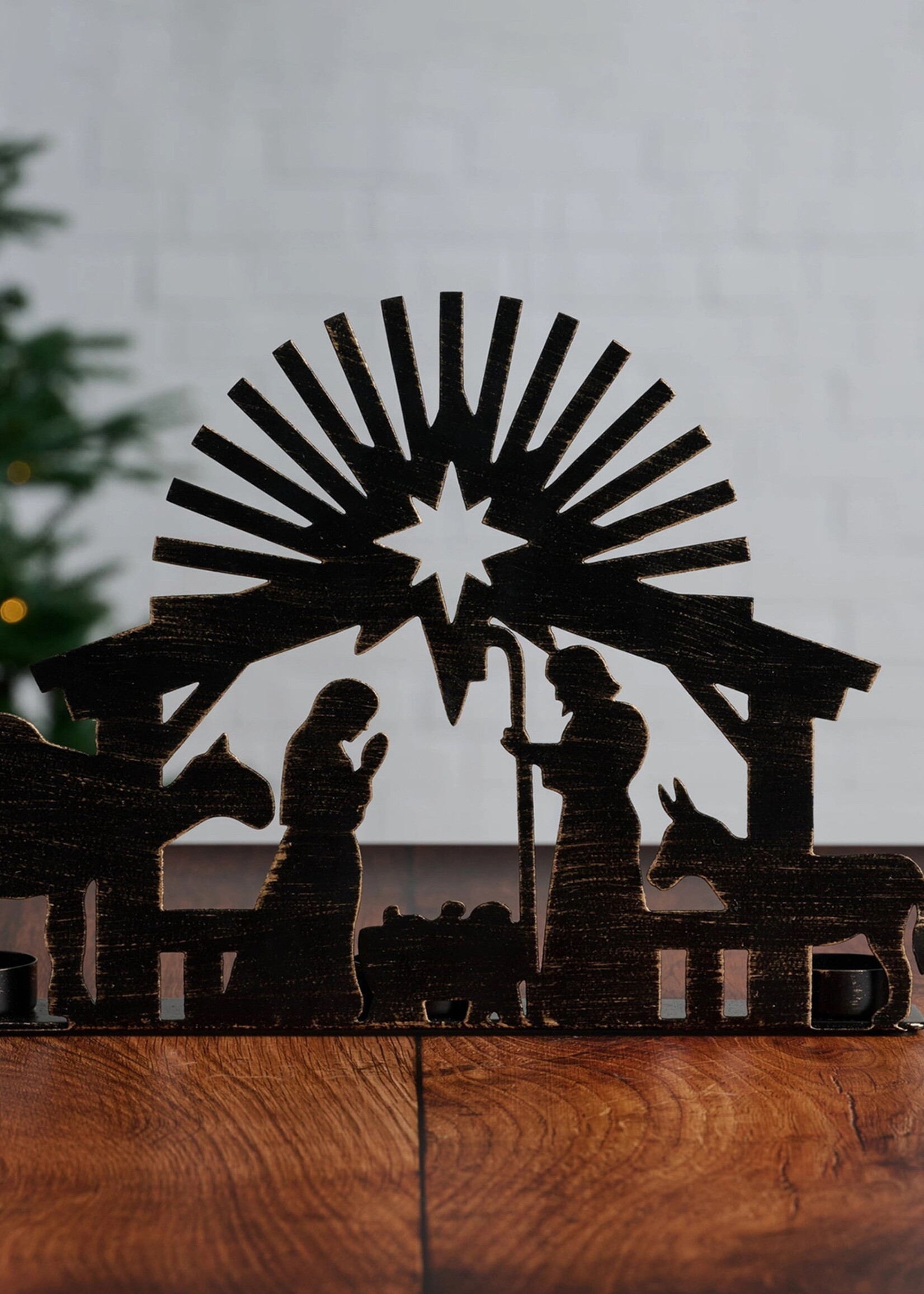 Ten Thousand Villages Iron Candleholder Nativity