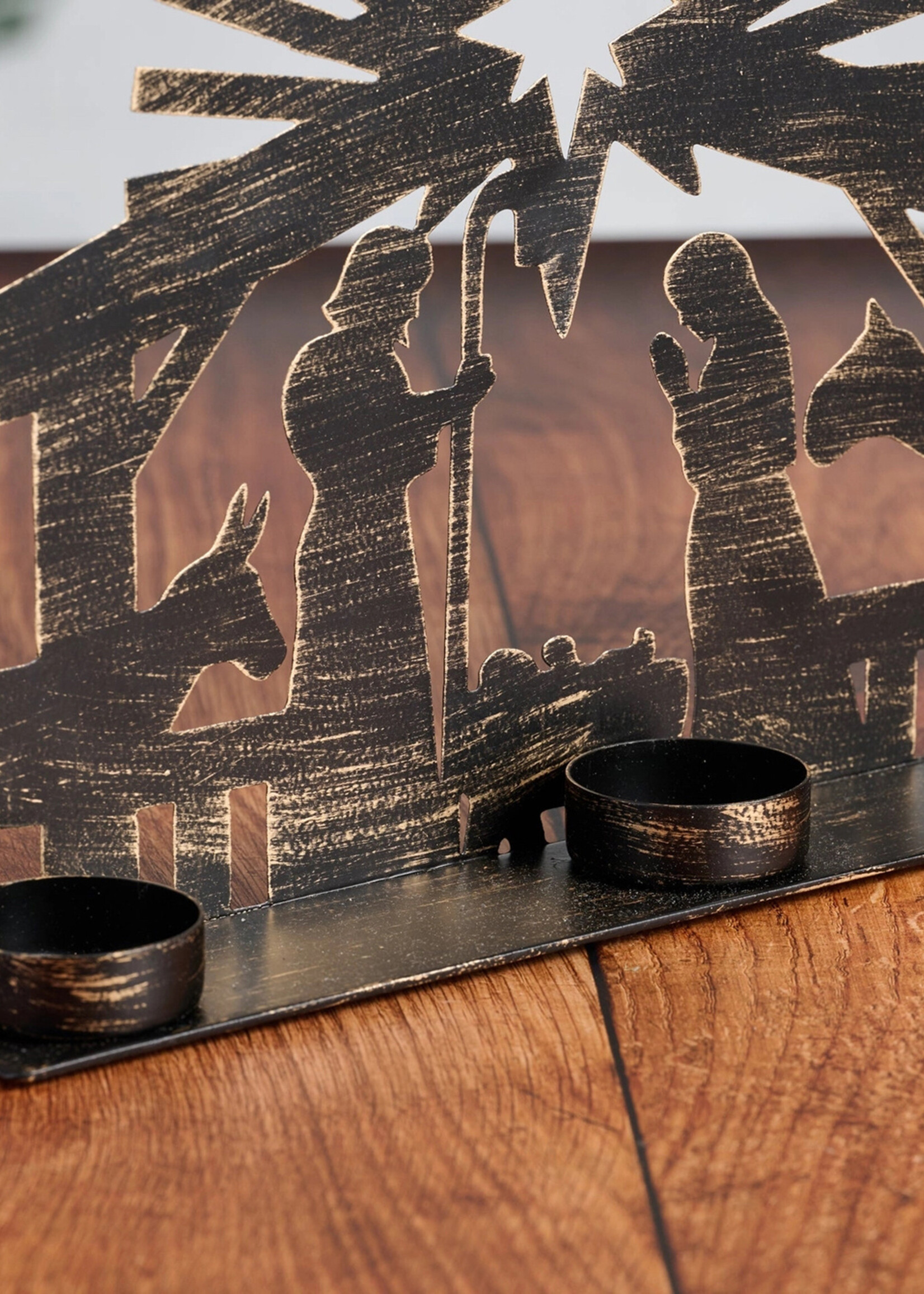 Ten Thousand Villages Iron Candleholder Nativity