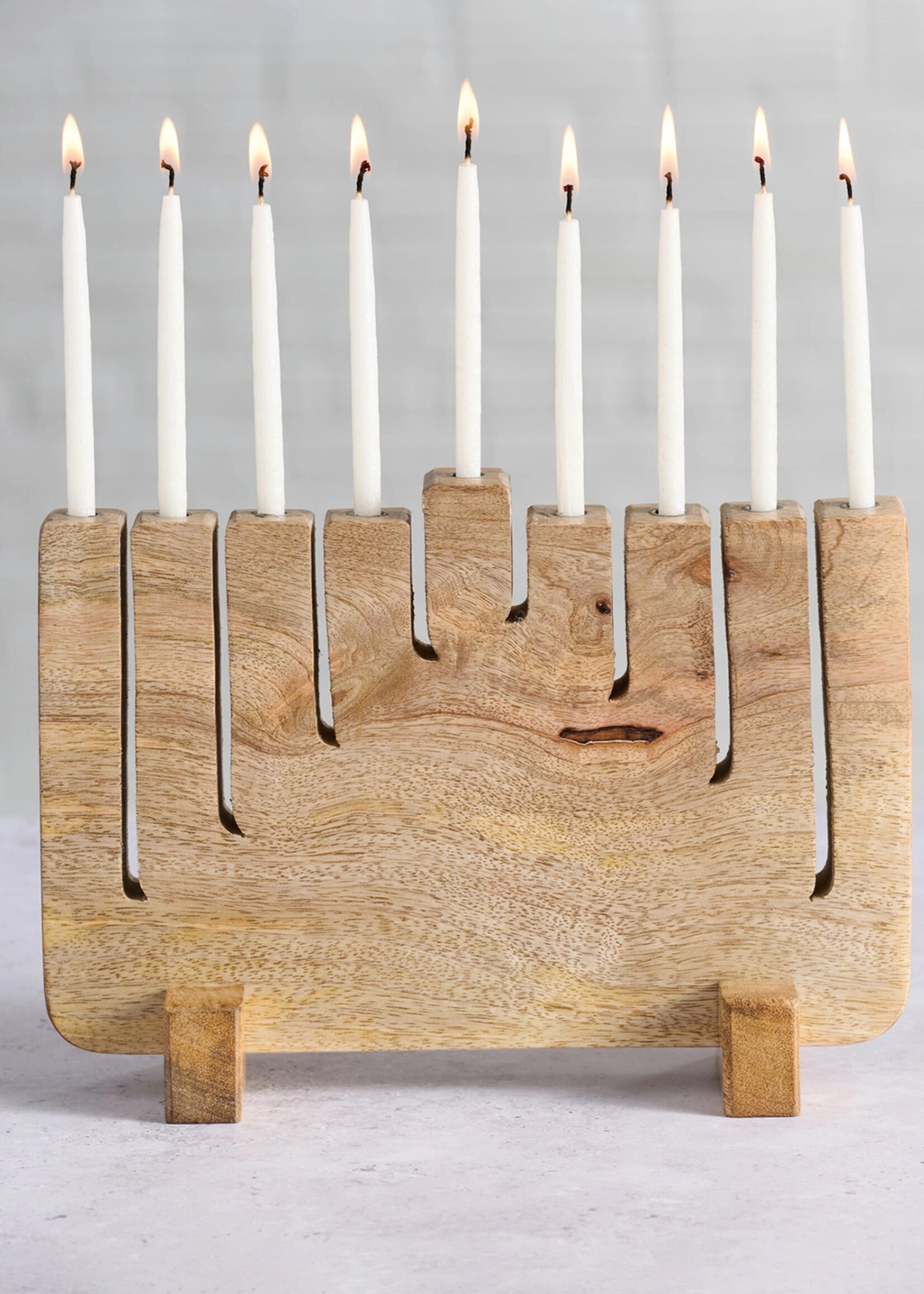 Ten Thousand Villages FINAL SALE - Modern Mango Wood Menorah