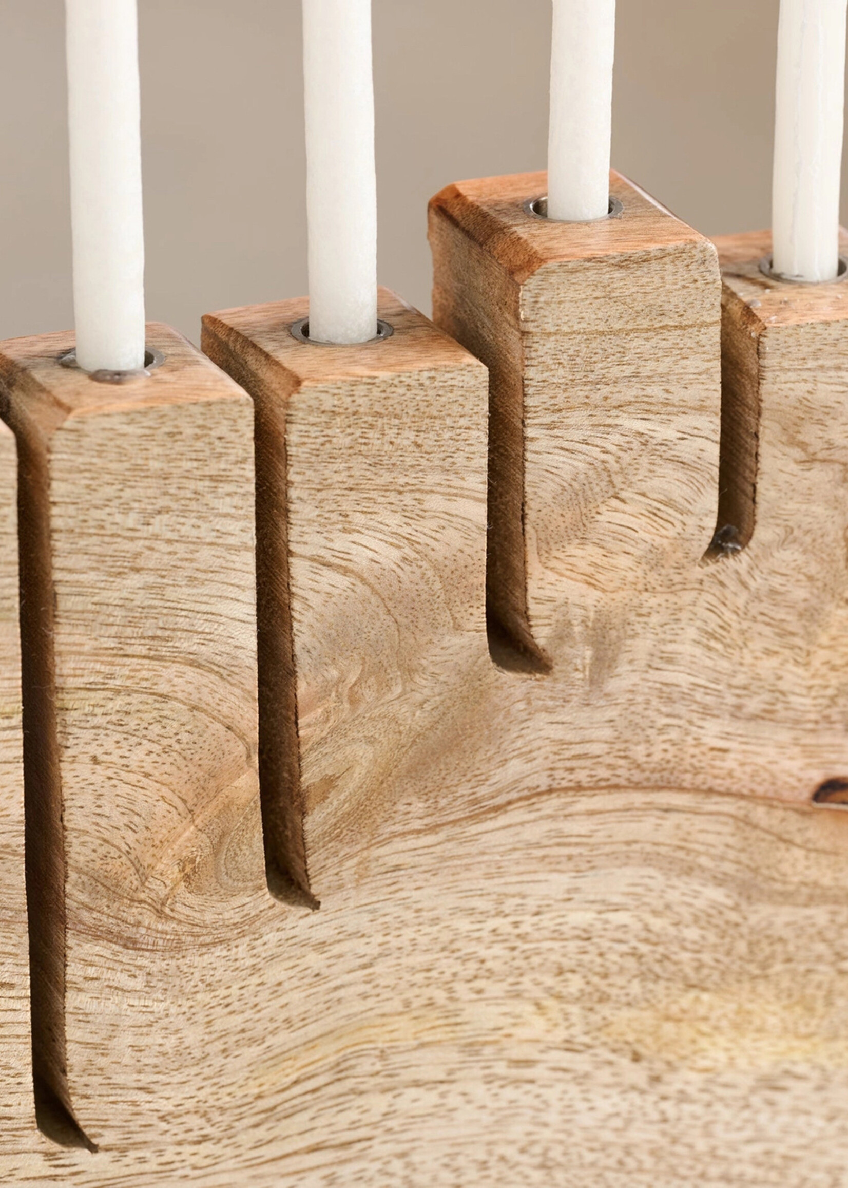 Ten Thousand Villages FINAL SALE - Modern Mango Wood Menorah