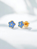 Ethic Goods Tiny Blue Flower Stud Earrings