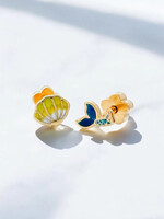 Ethic Goods Mermaid Tail & Shell Tiny Stud Earrings