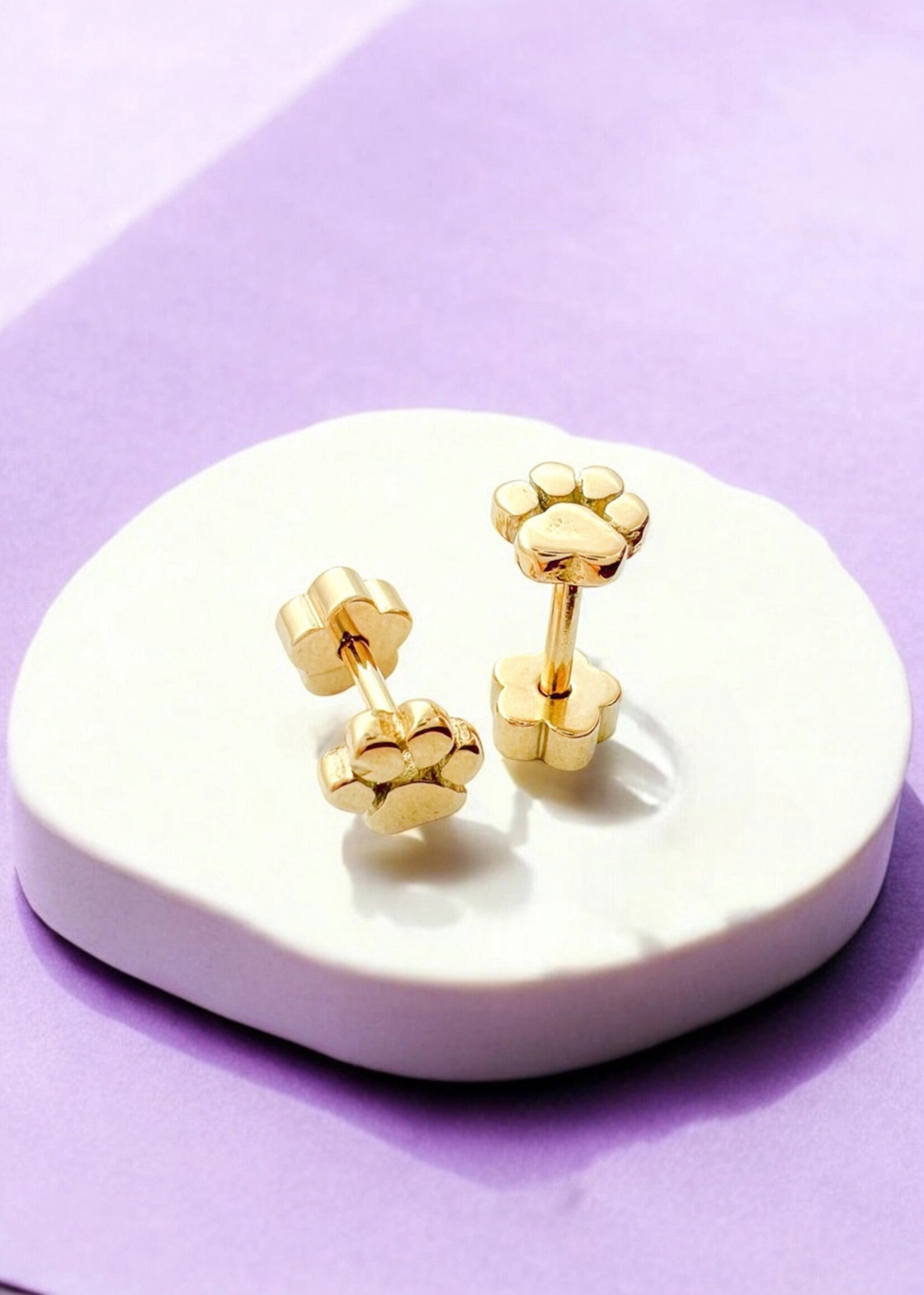 Ethic Goods Tiny Paw Prints Stud Earrings