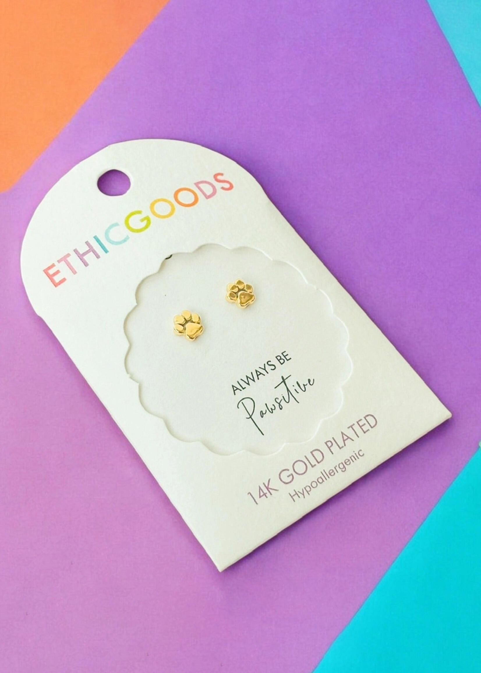 Ethic Goods Tiny Paw Prints Stud Earrings