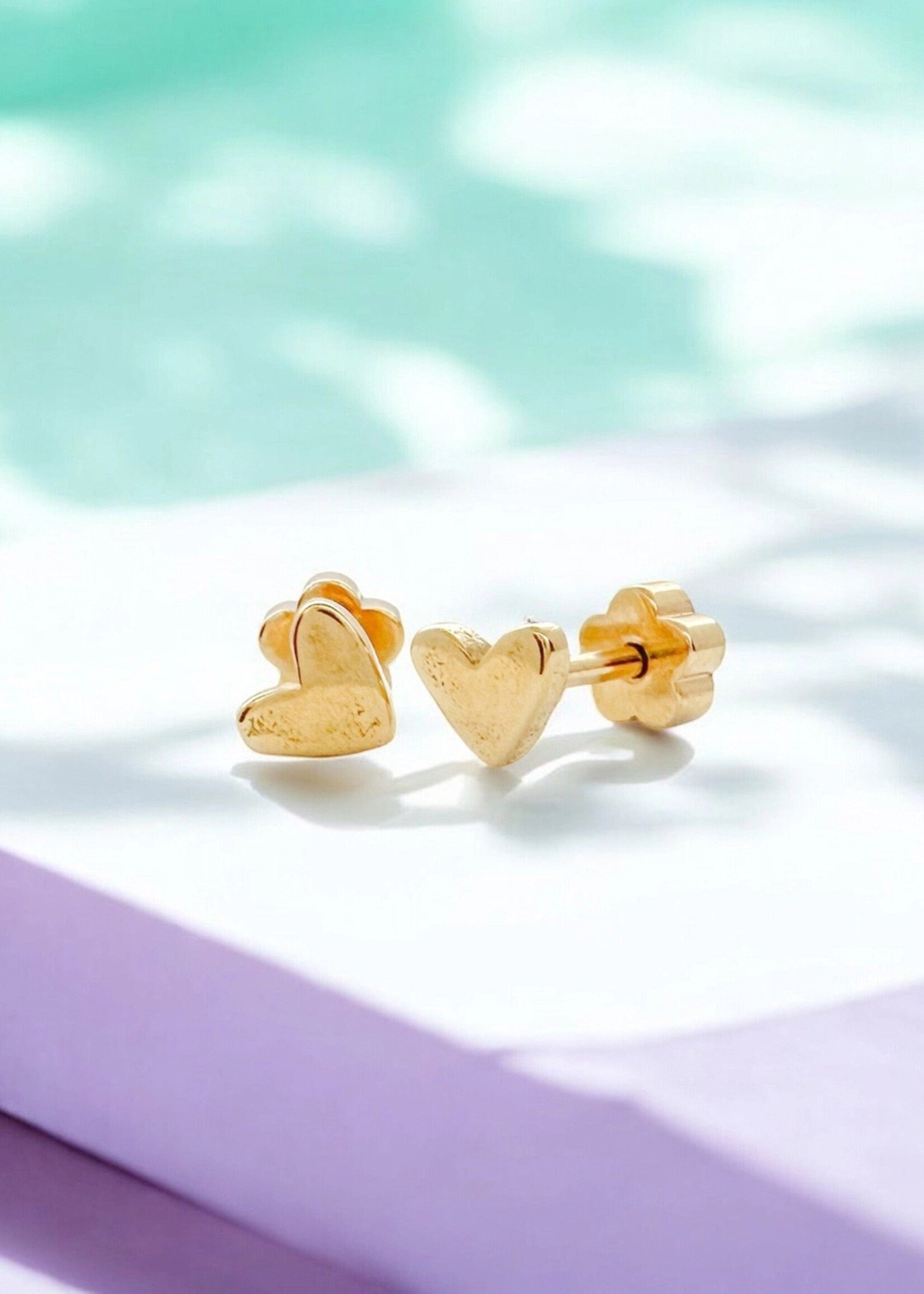 Ethic Goods Tiny Gold Heart Stud Earrings