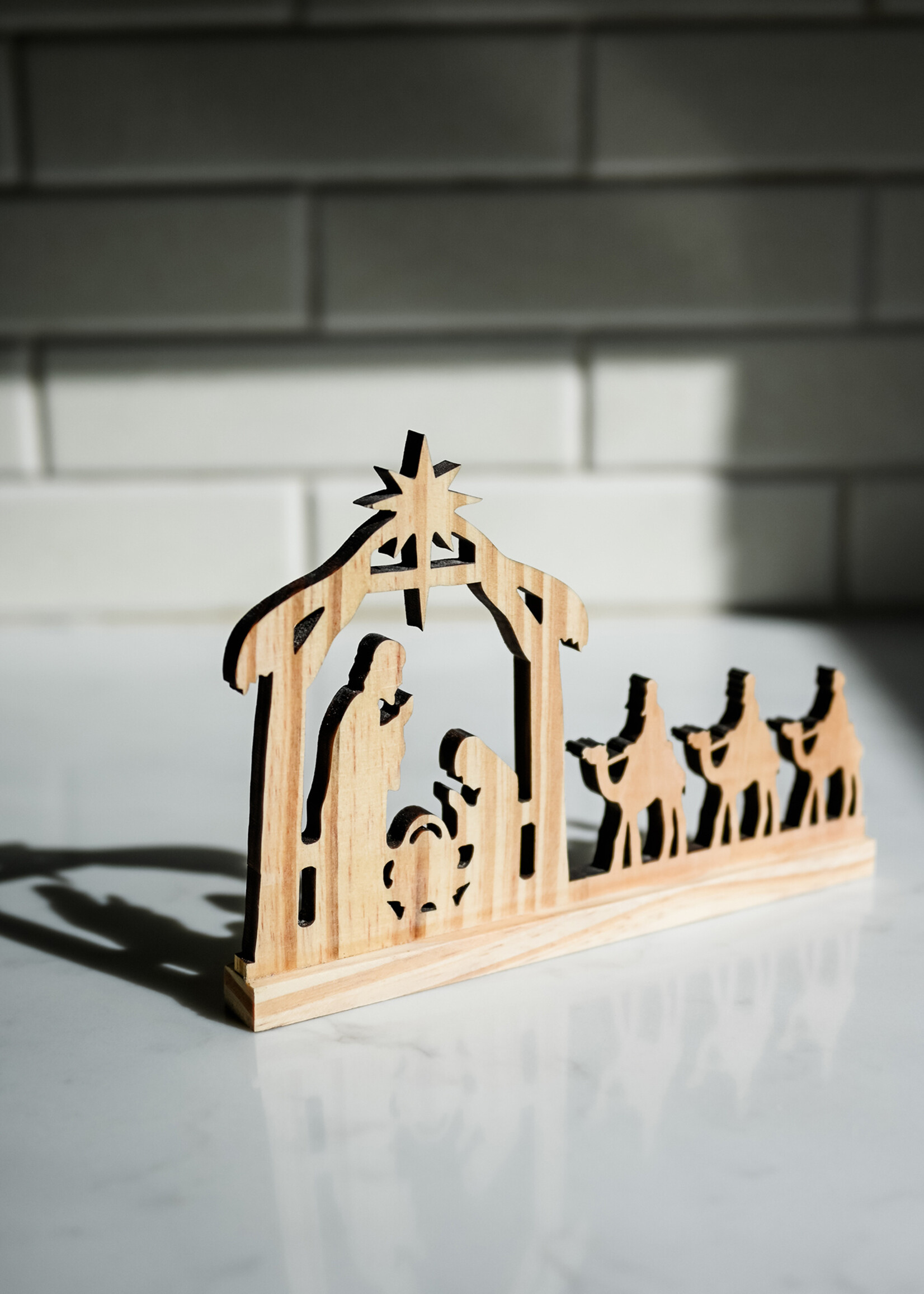 Ten Thousand Villages Pine Wood Cutout Nativity