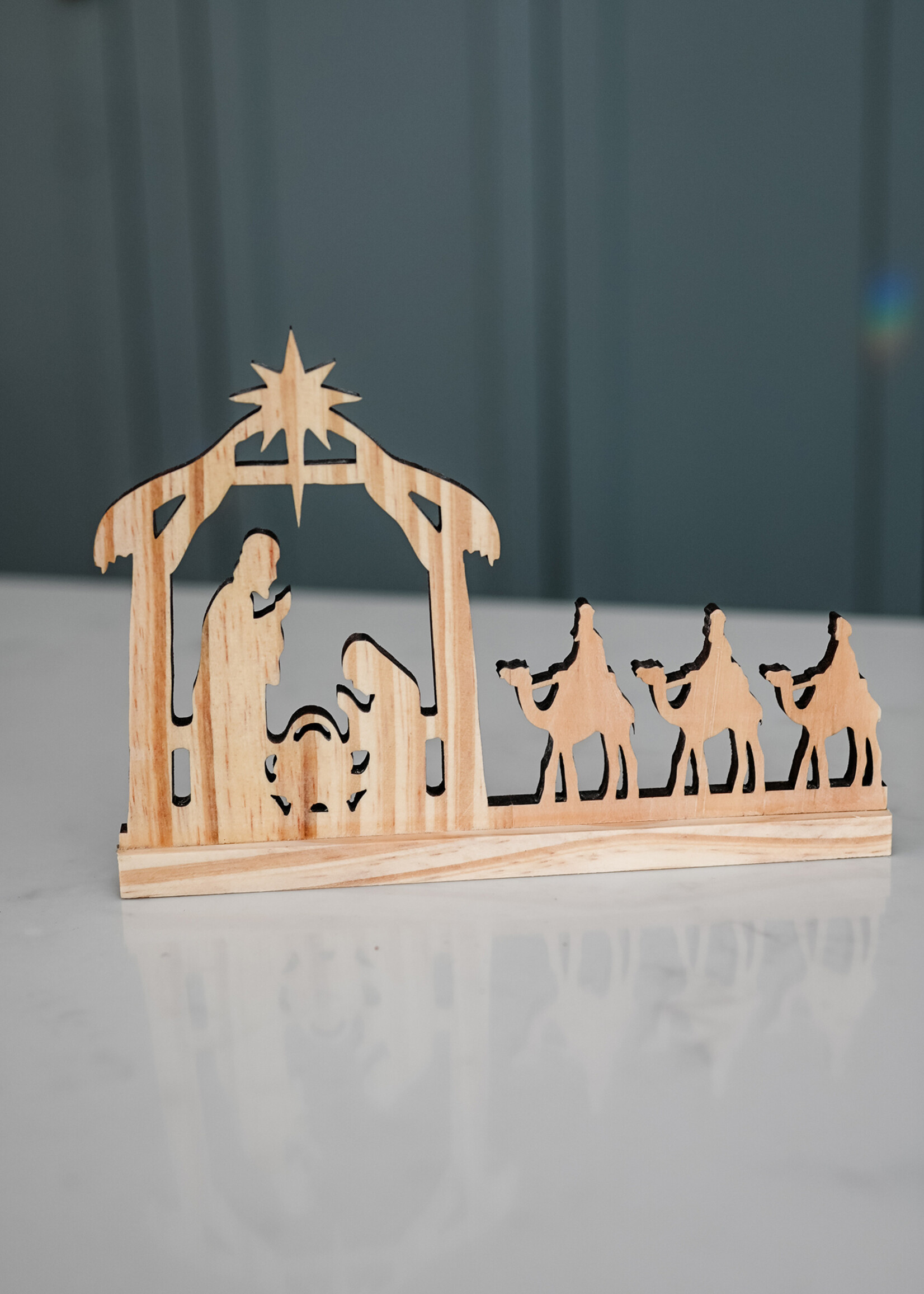 Ten Thousand Villages Pine Wood Cutout Nativity