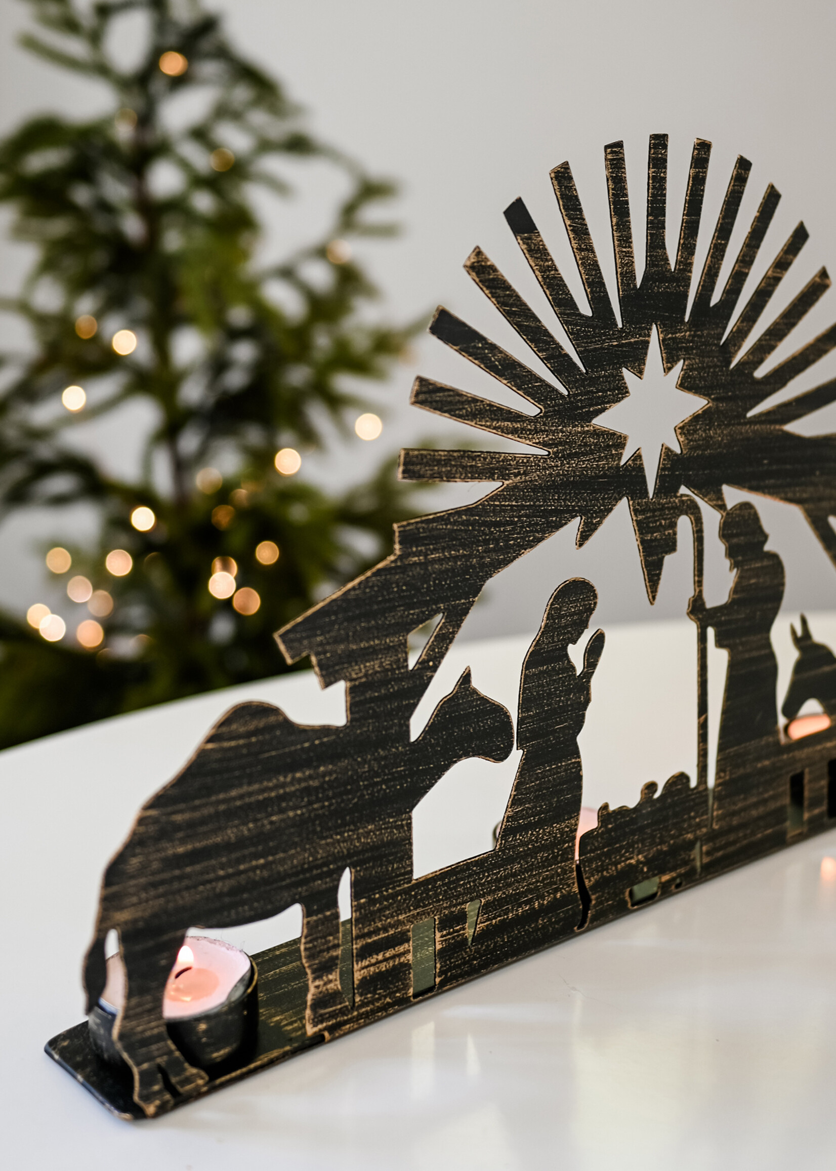 Ten Thousand Villages Iron Candleholder Nativity