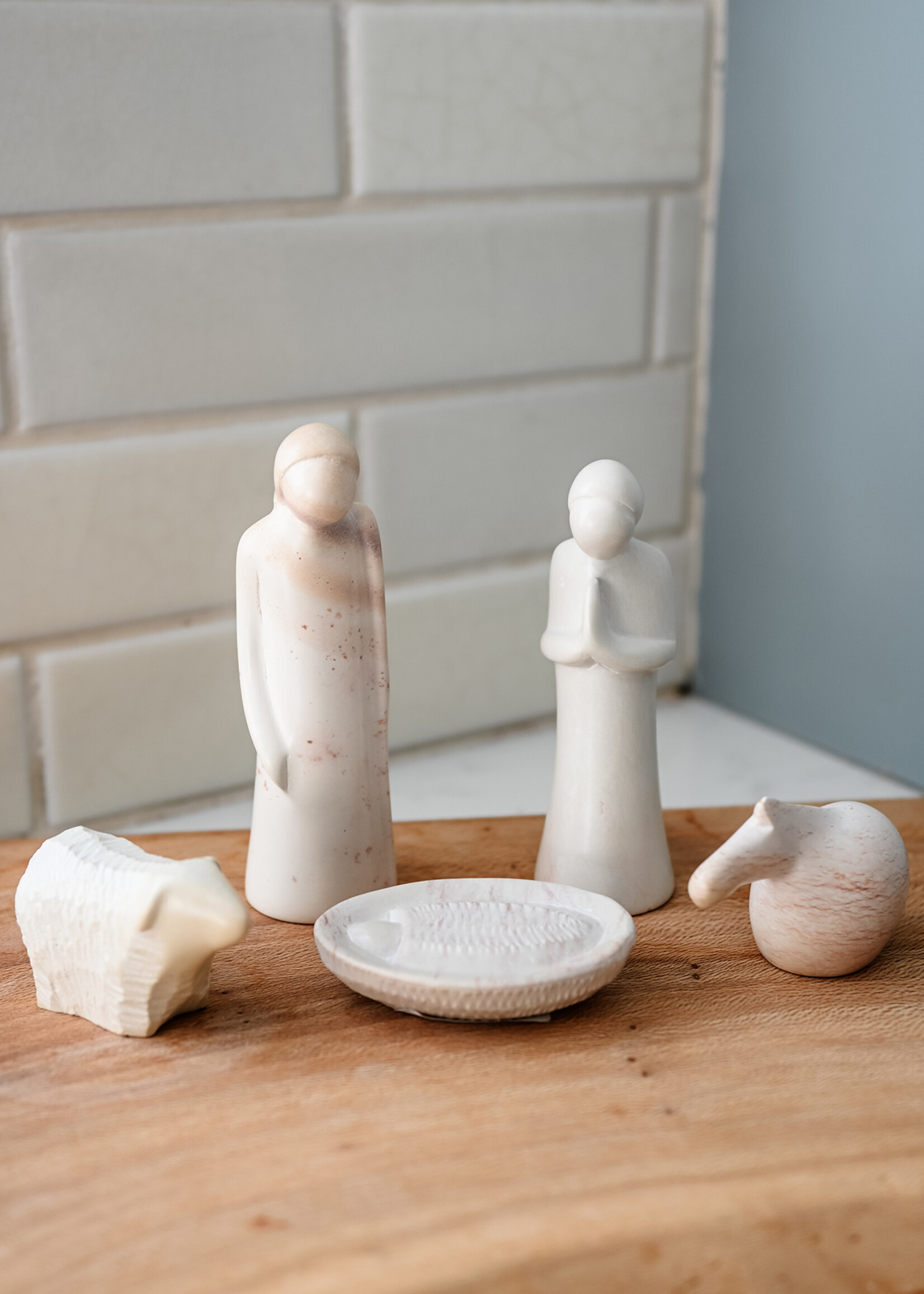 Holy Family Soapstone Nativity - 5 Piece Set