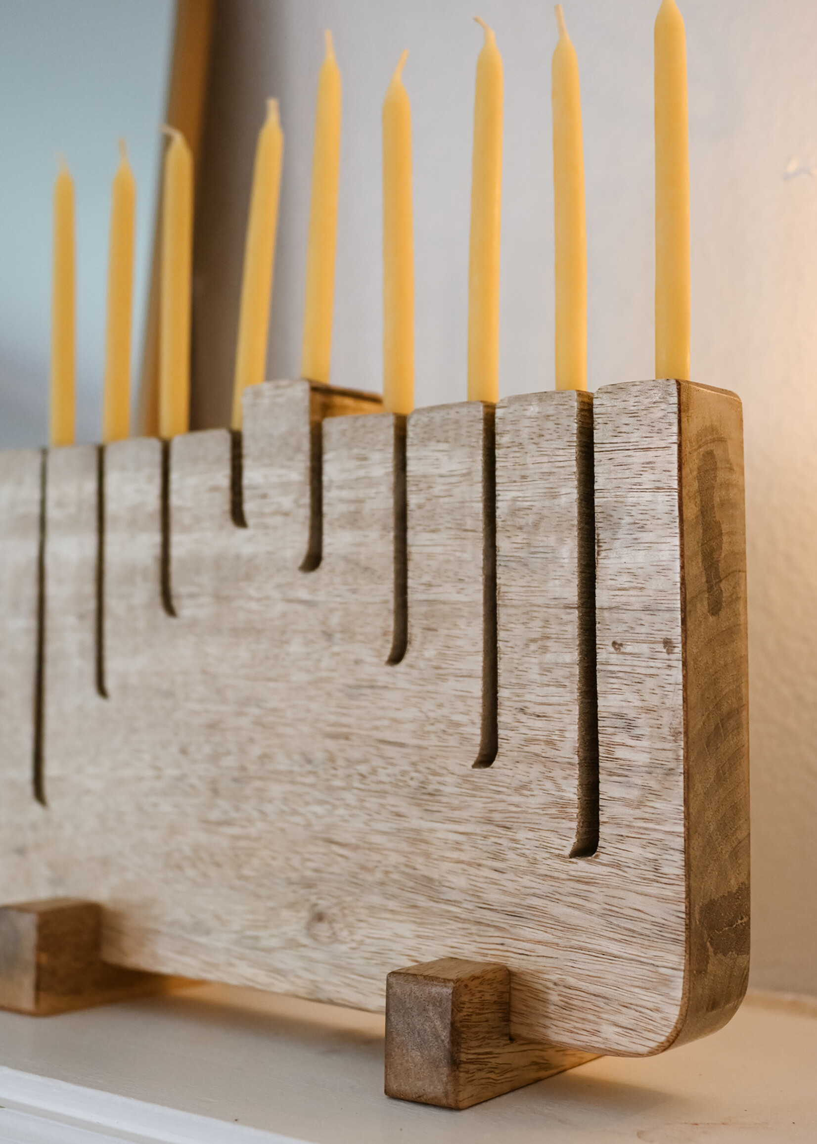 Ten Thousand Villages FINAL SALE - Modern Mango Wood Menorah