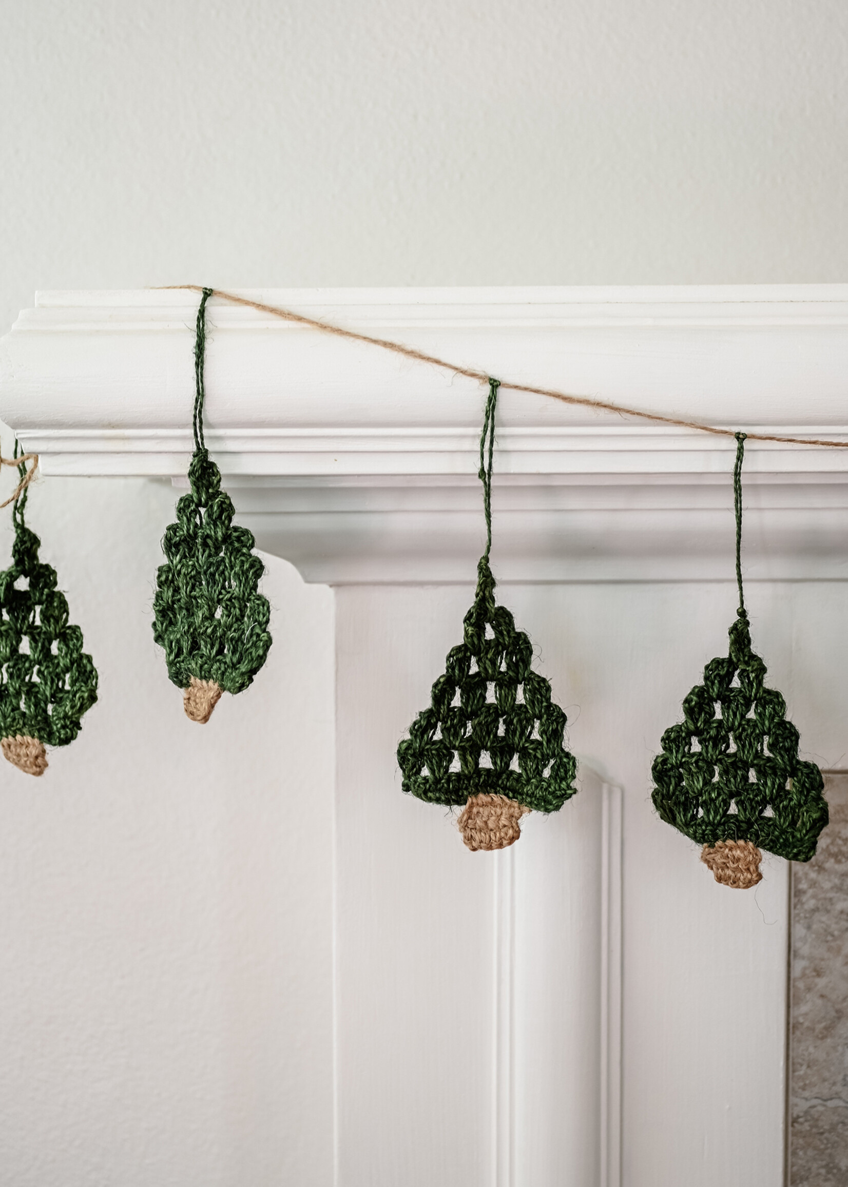 Ten Thousand Villages Crochet Christmas Tree Garland - 53" Long