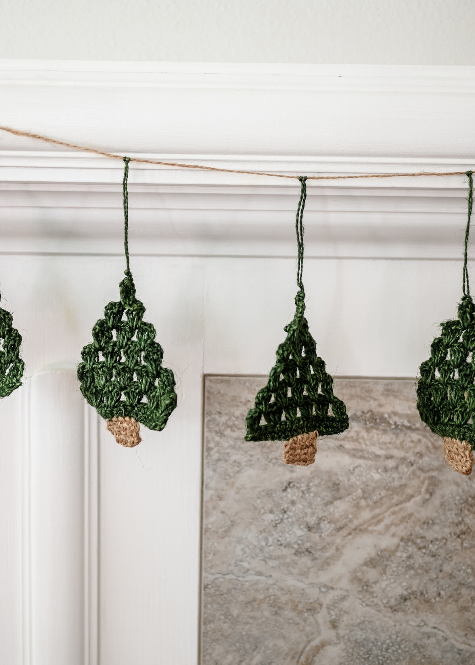 Ten Thousand Villages Crochet Christmas Tree Garland - 53" Long