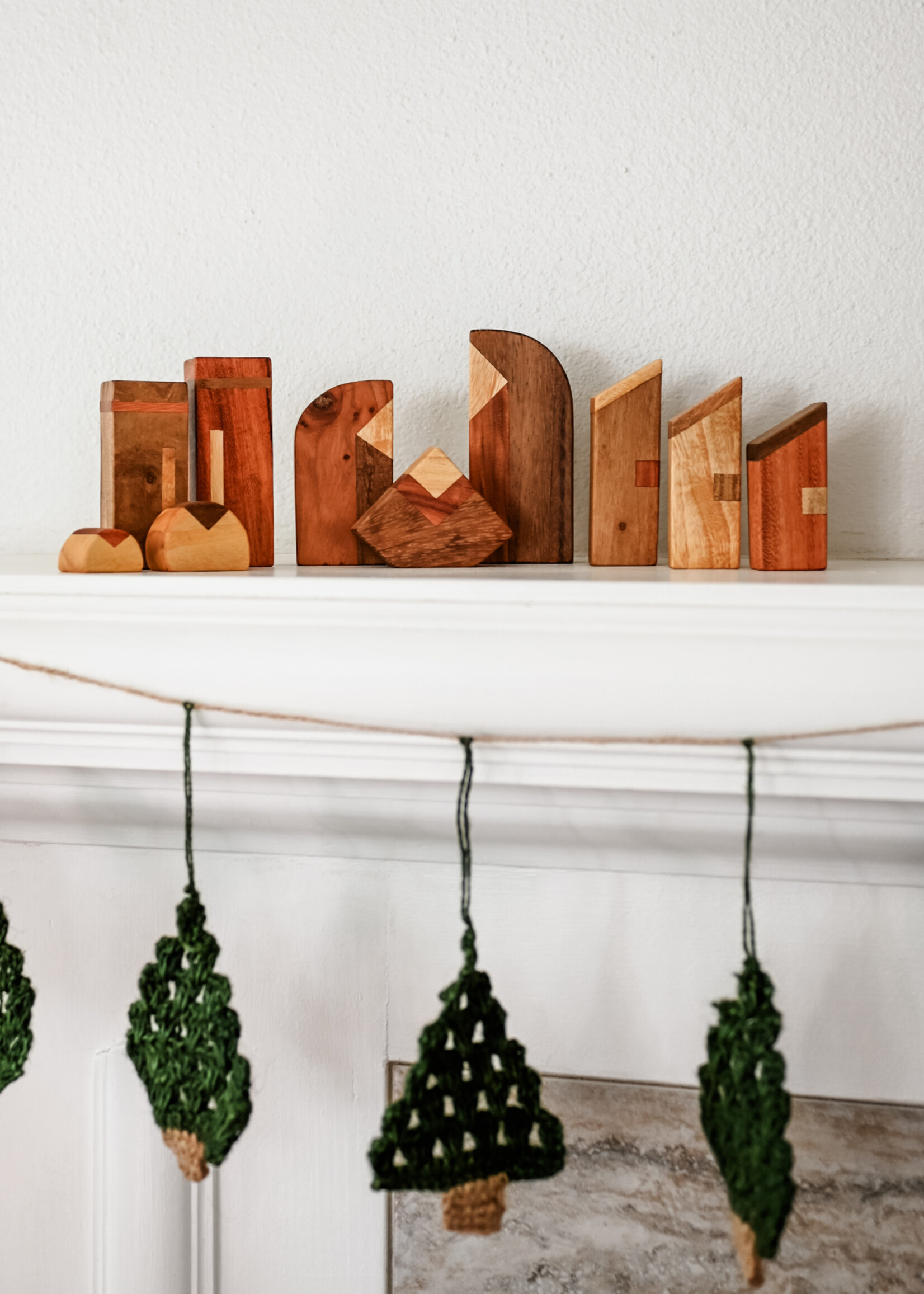 Ten Thousand Villages Crochet Christmas Tree Garland - 53" Long