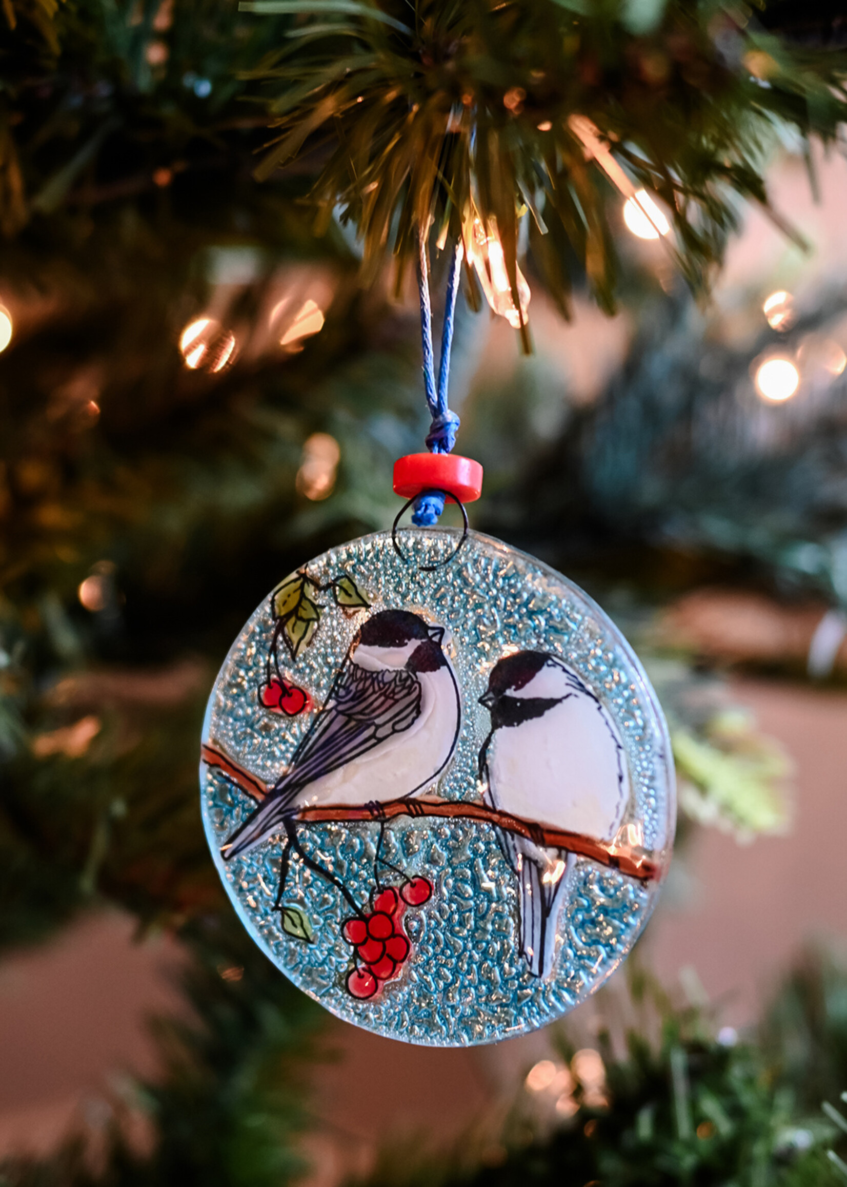 Pampeana Chickadee Glass Ornament