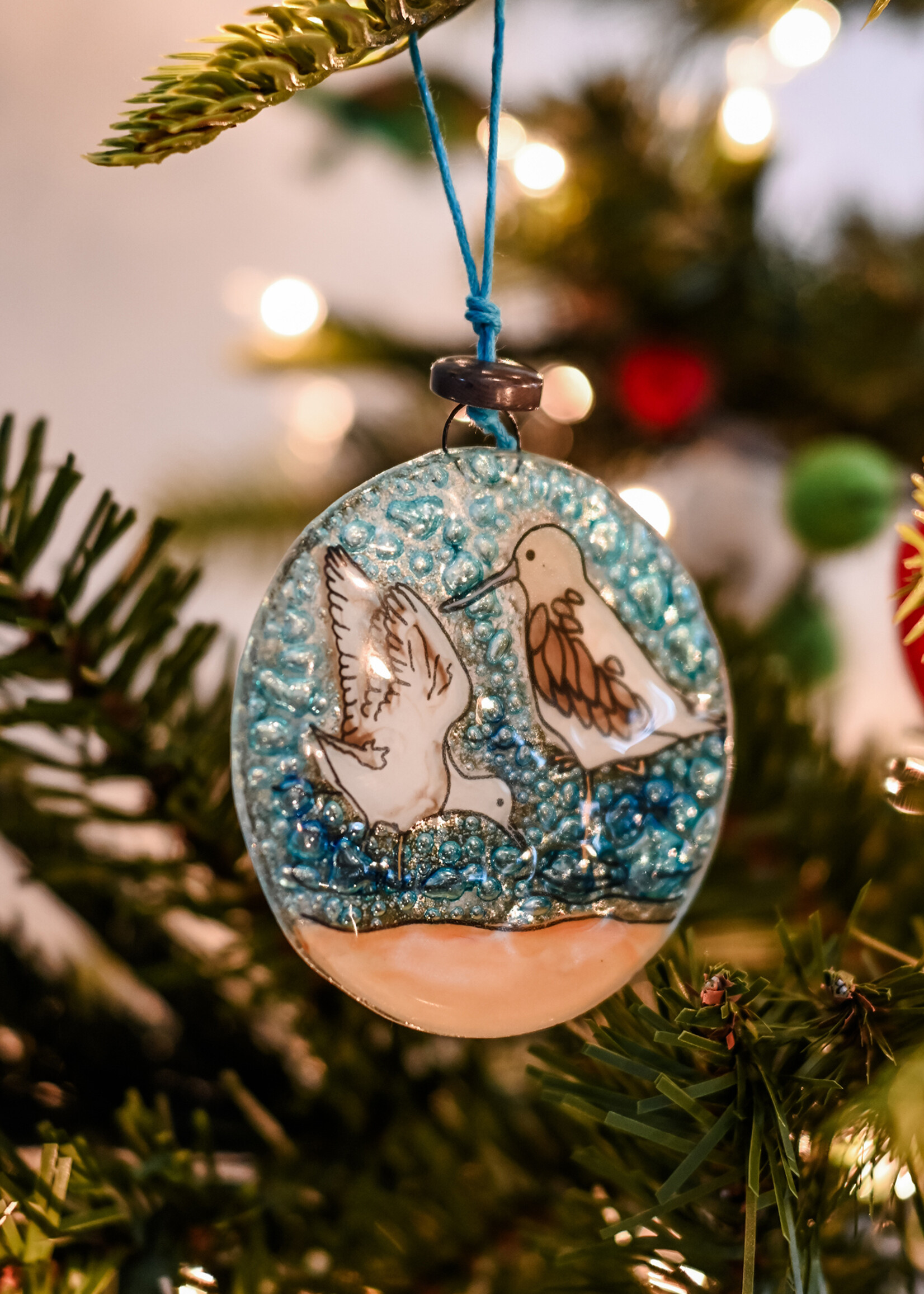 Pampeana Sandpiper Glass Ornament