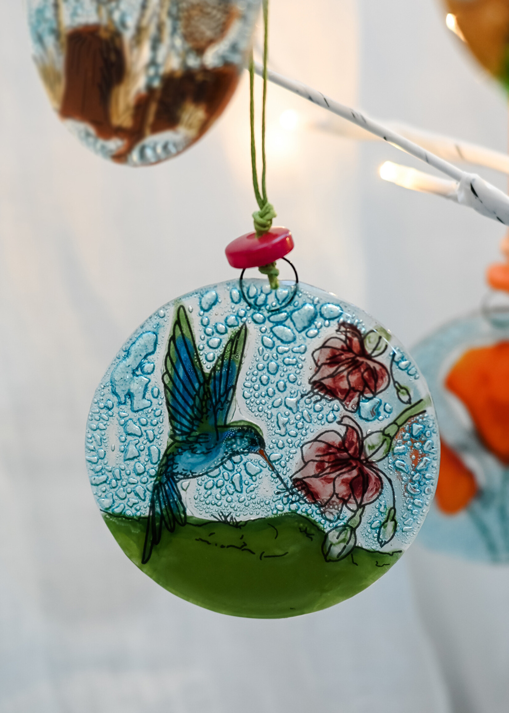 Pampeana Glass Hummingbird Ornament