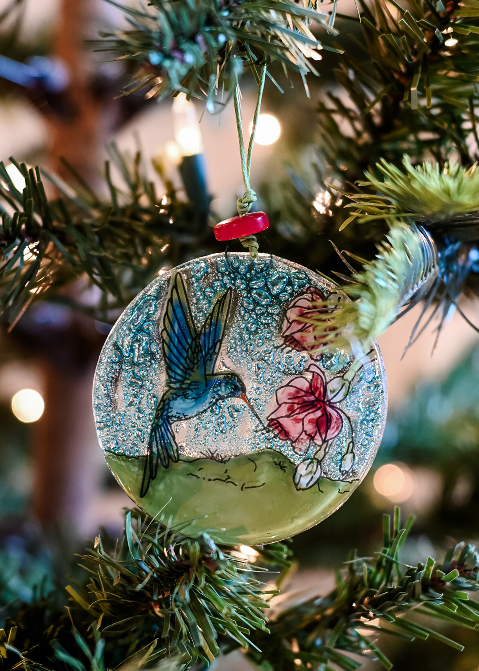Pampeana Glass Hummingbird Ornament