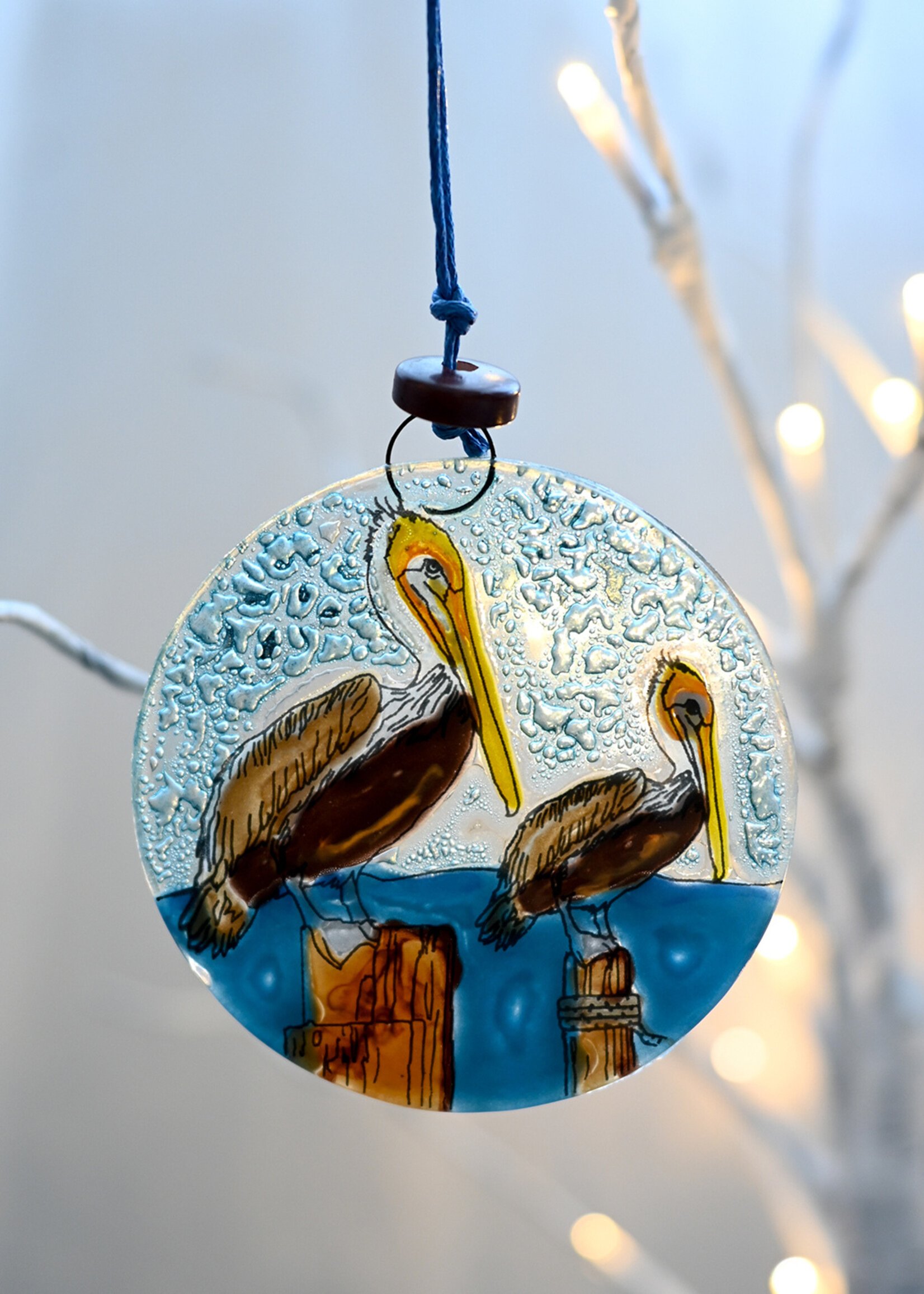 Pampeana Glass Pelican Ornament