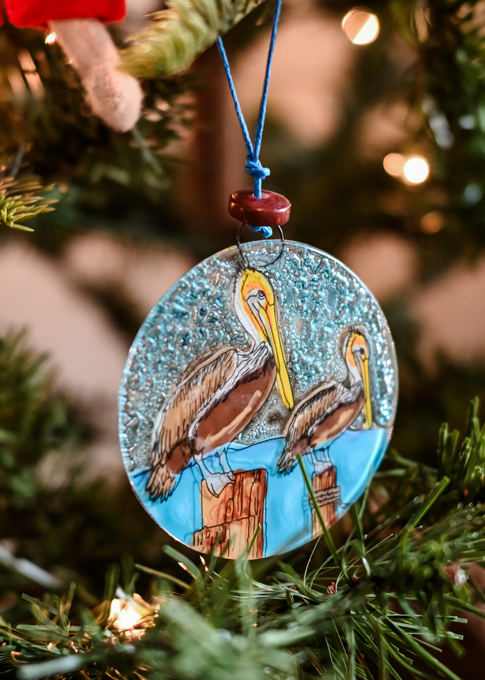 Pampeana Glass Pelican Ornament